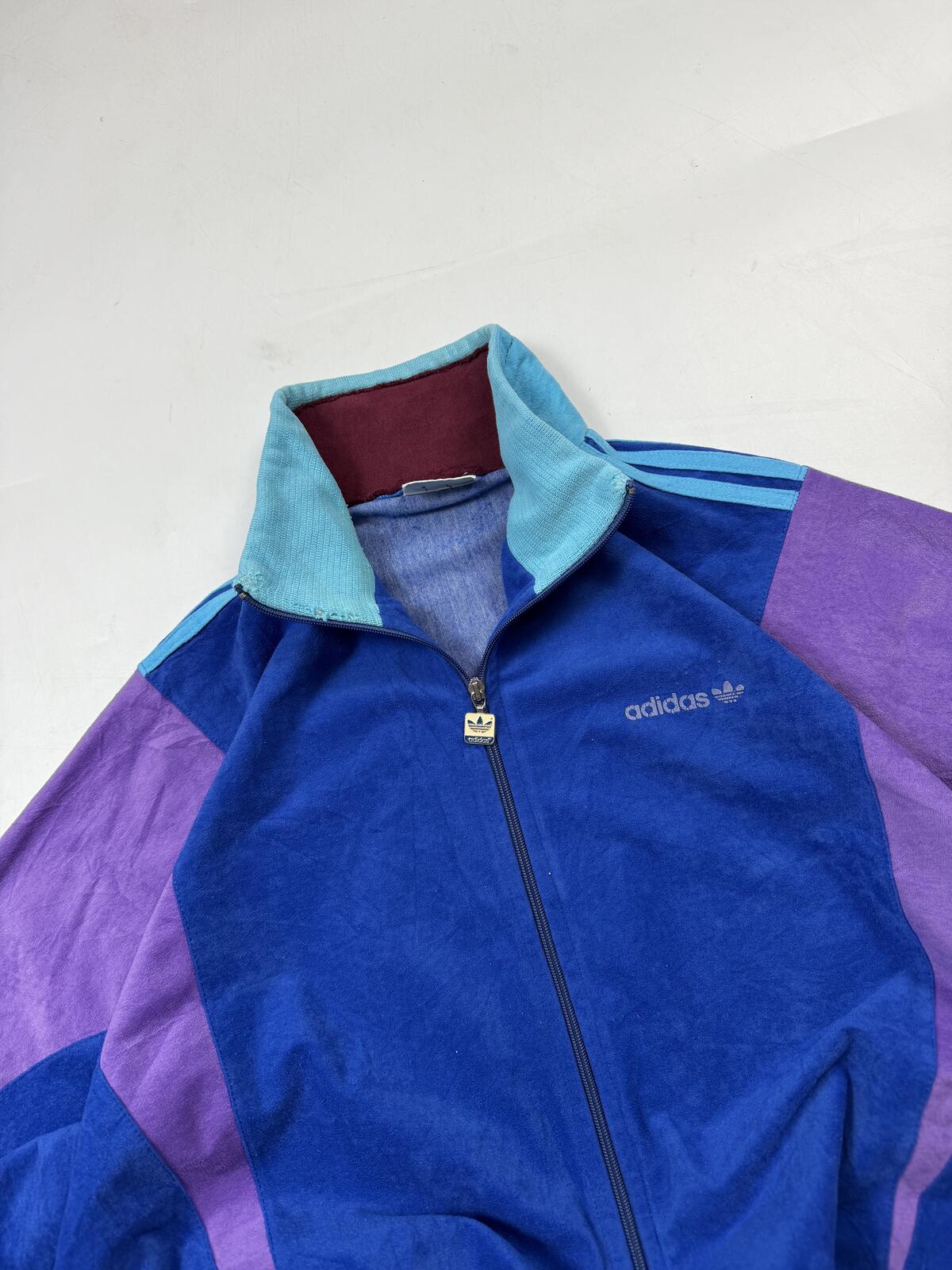 Vintage 80s adidas originals velour track top (M)