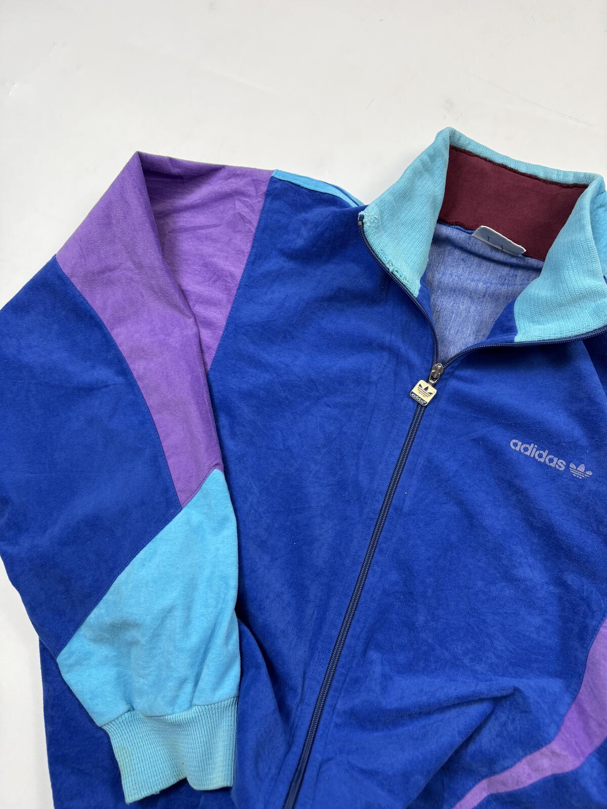 Vintage 80s adidas originals velour track top (M)