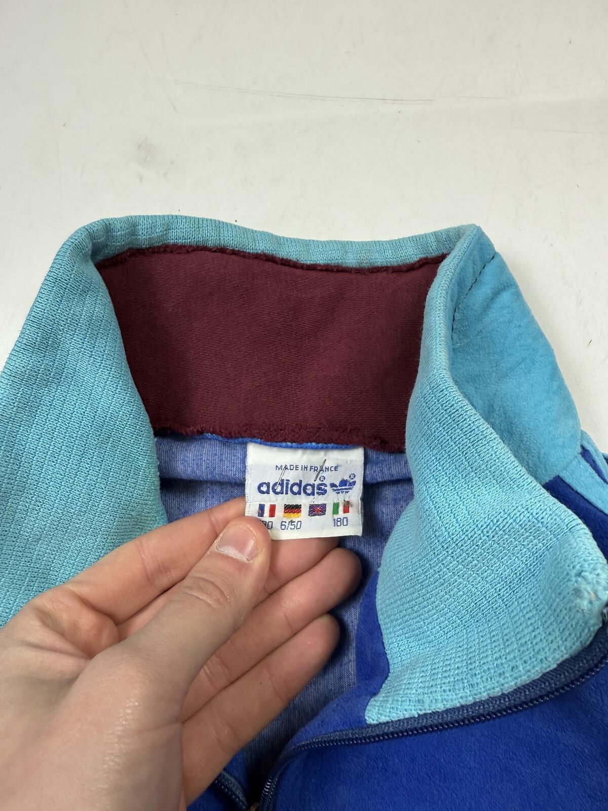 Vintage 80s adidas originals velour track top (M)