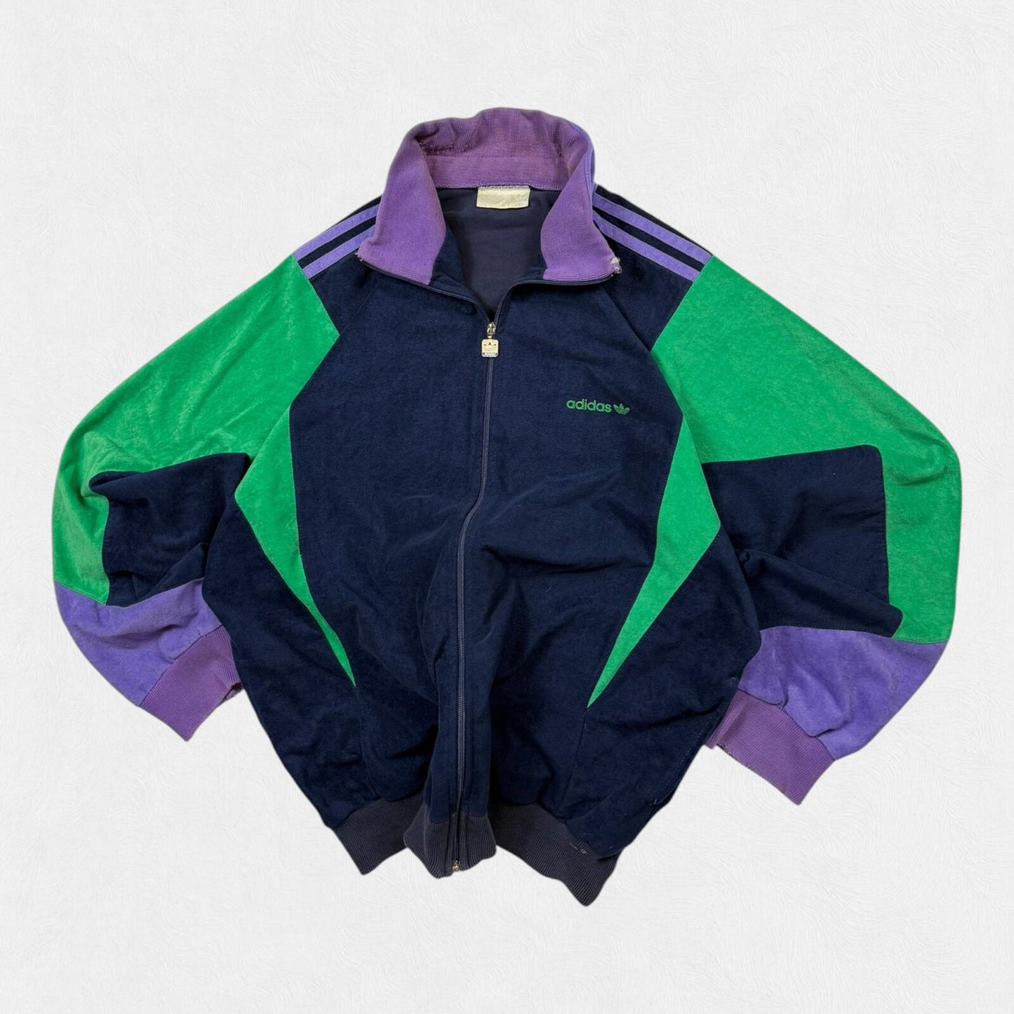 Vintage 80s adidas originals velour track top (L)