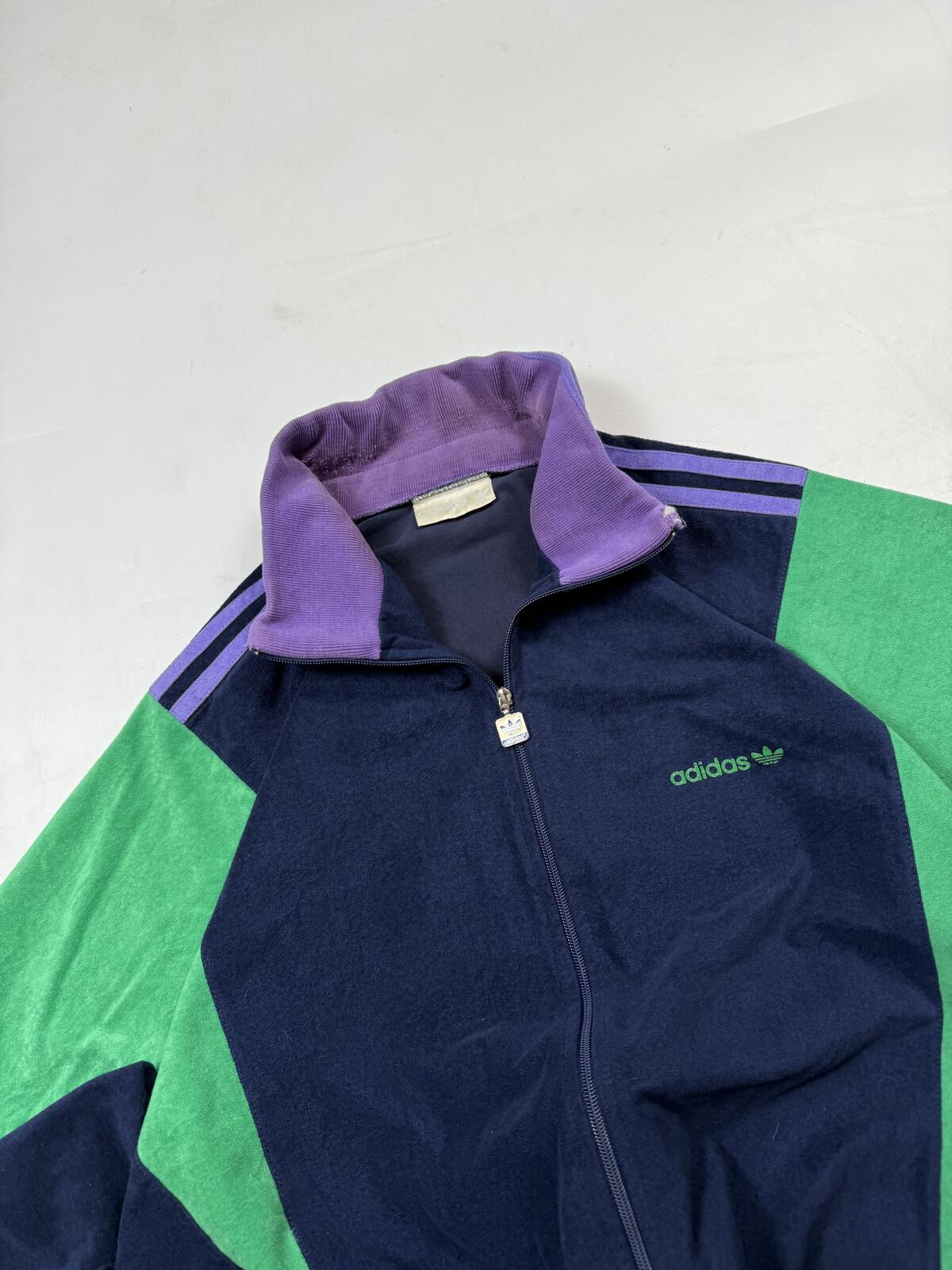 Vintage 80s adidas originals velour track top (L)