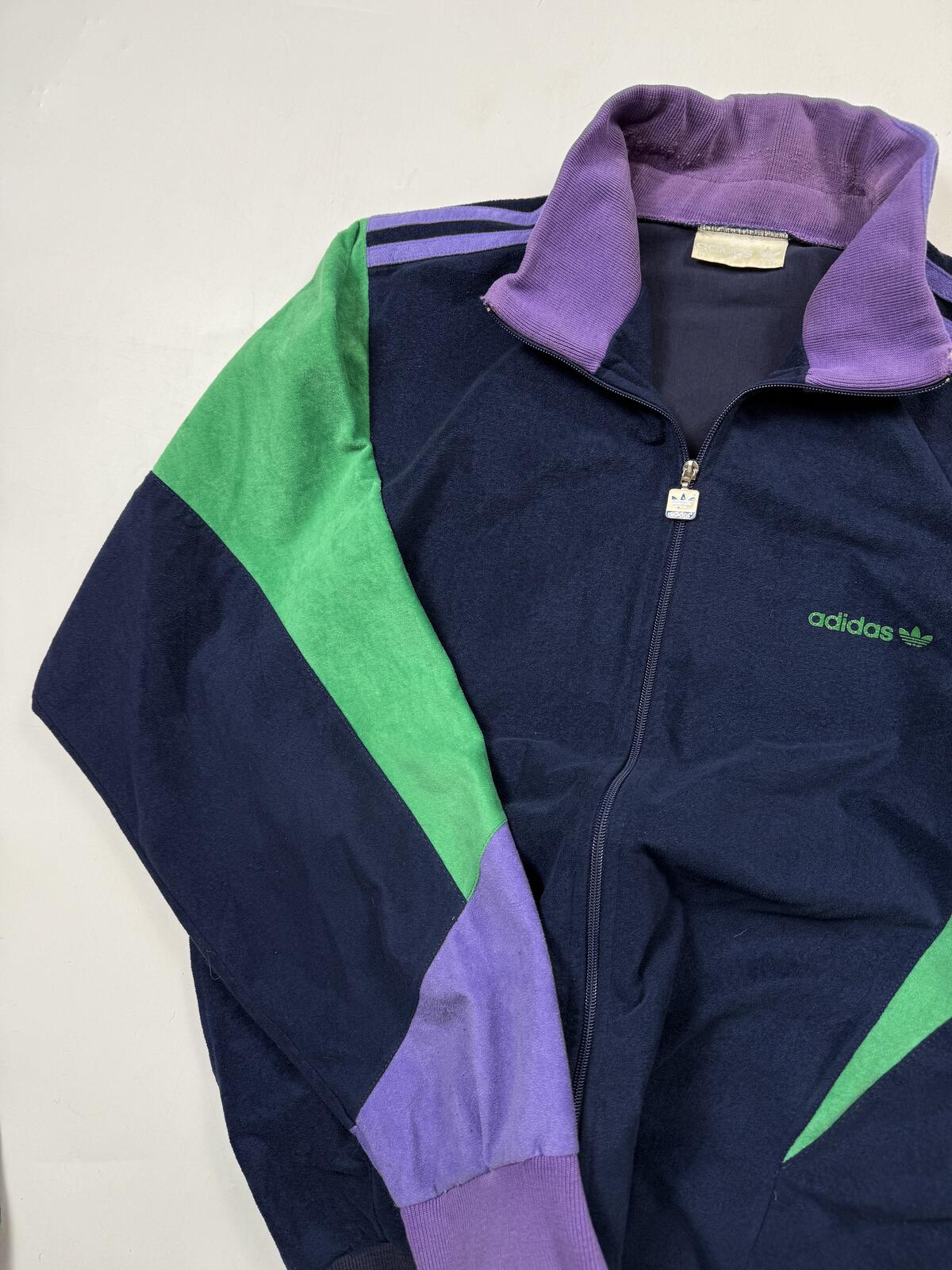 Vintage 80s adidas originals velour track top (L)