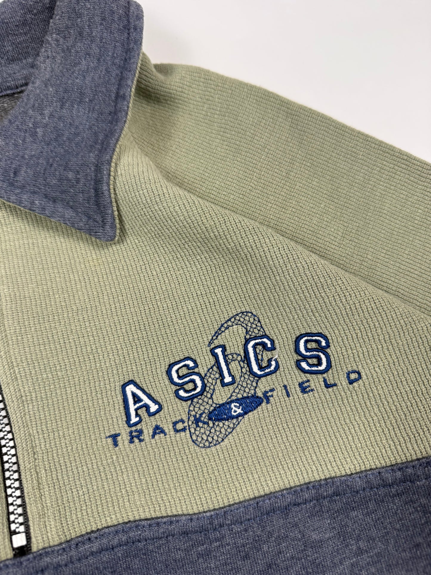 Vintage 90s Asics colour block quarter zip sweatshirt (XL)