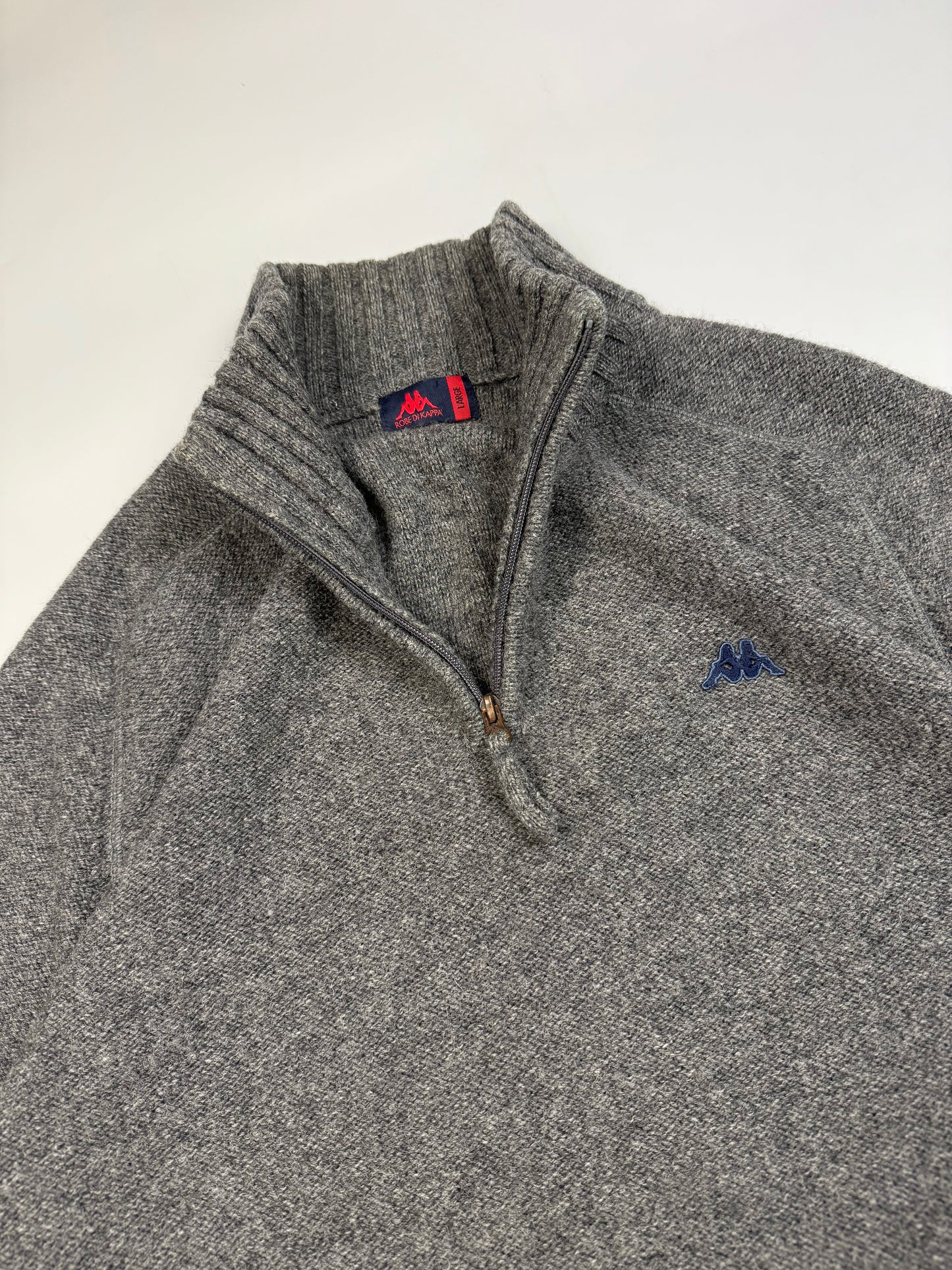 Vintage Kappa quarter zip wool knit sweater (L)