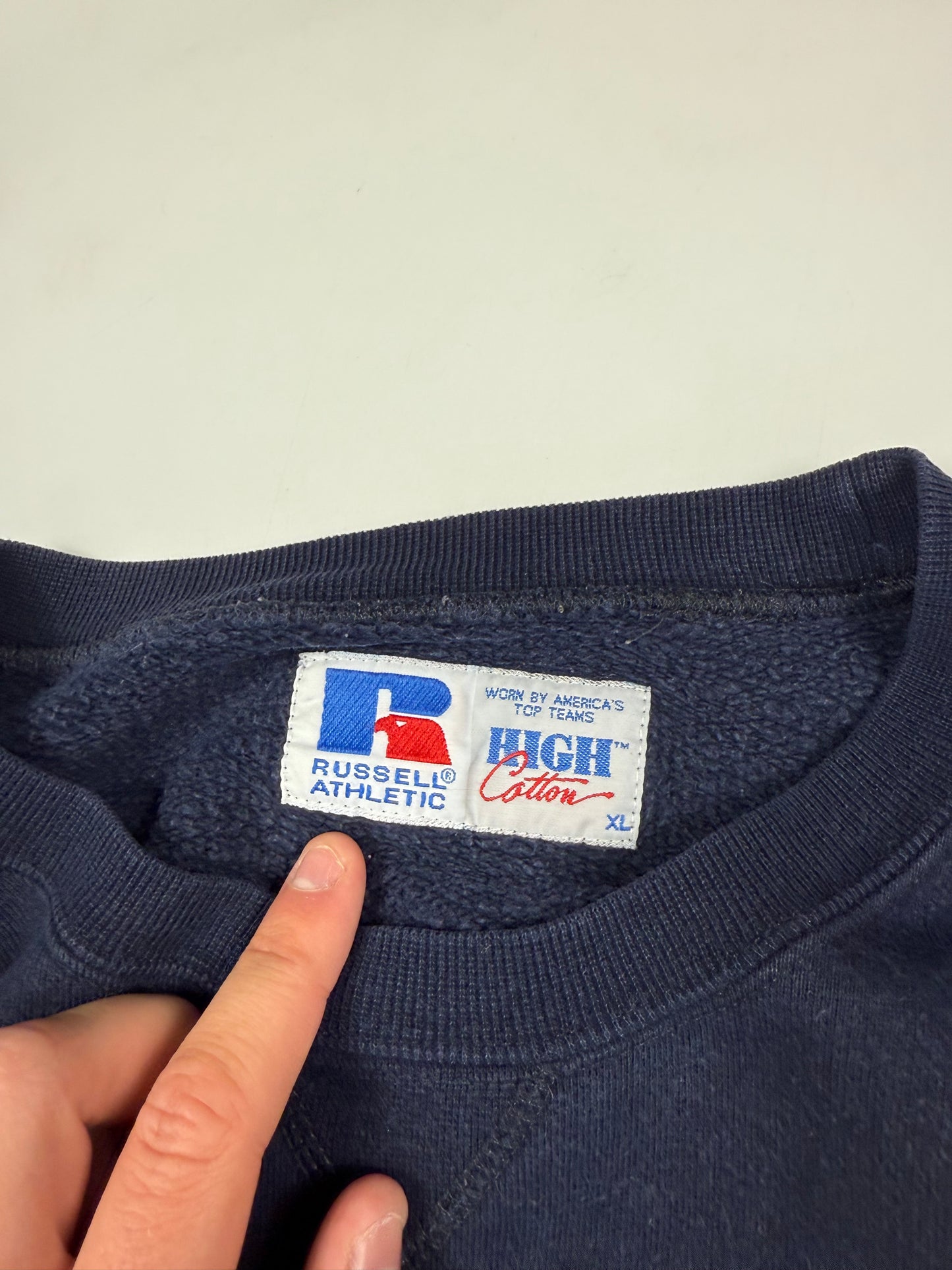 Vintage 90s Russell athletic spell out sweatshirt (XL)