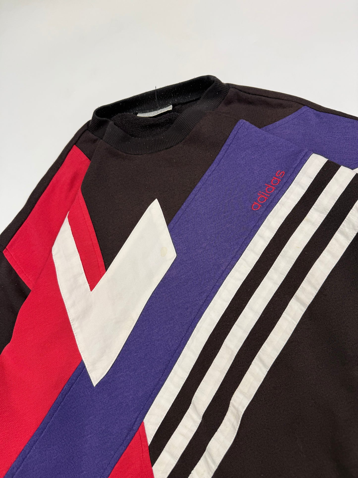 Vintage 90s Adidas abstract colour block sweatshirt (M)