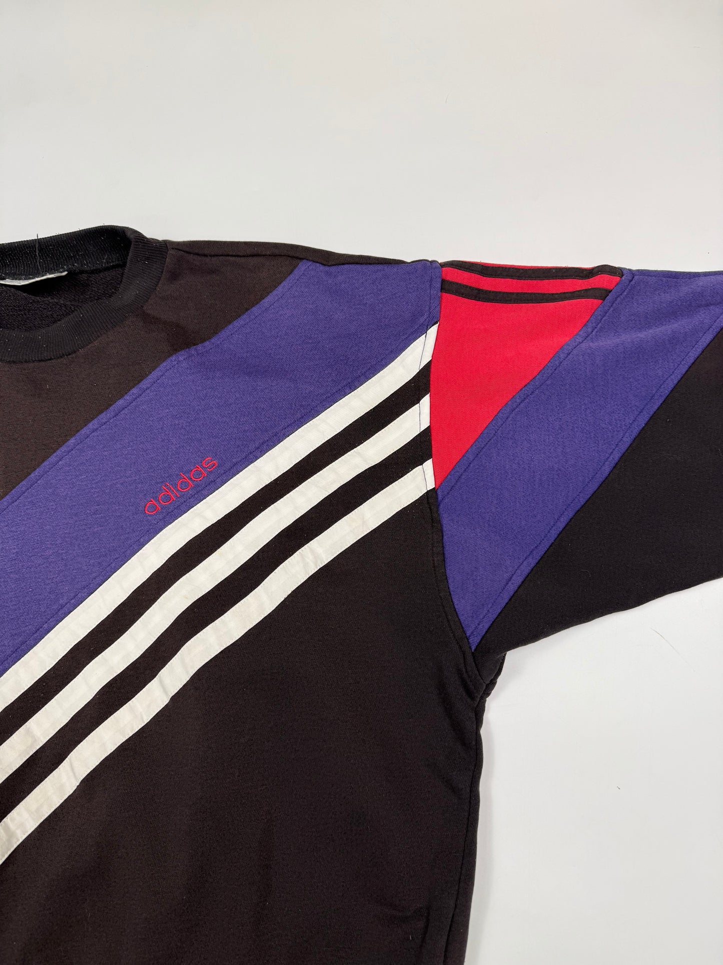 Vintage 90s Adidas abstract colour block sweatshirt (M)