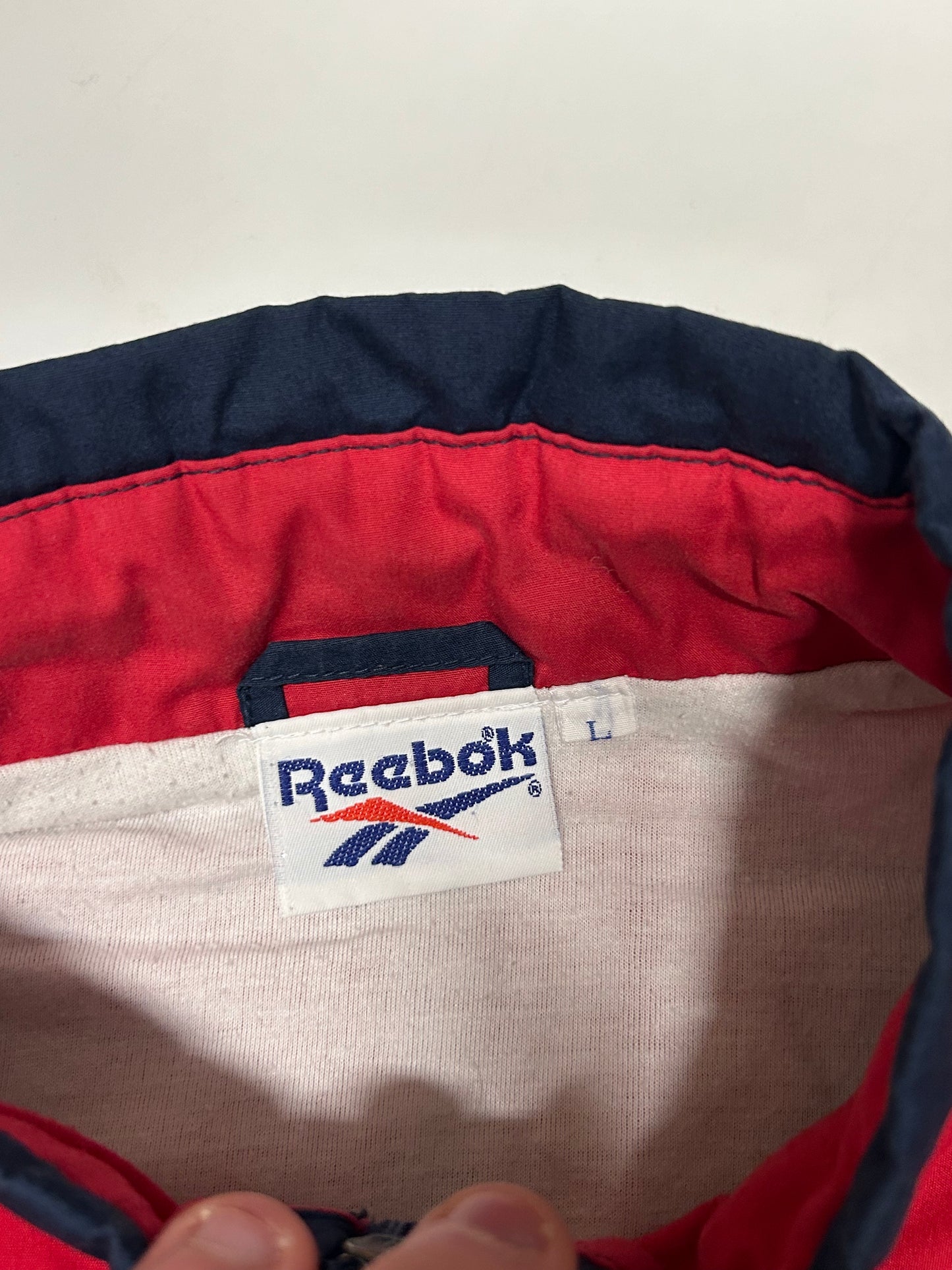 Vintage 90s Reebok spell out track jacket (L)