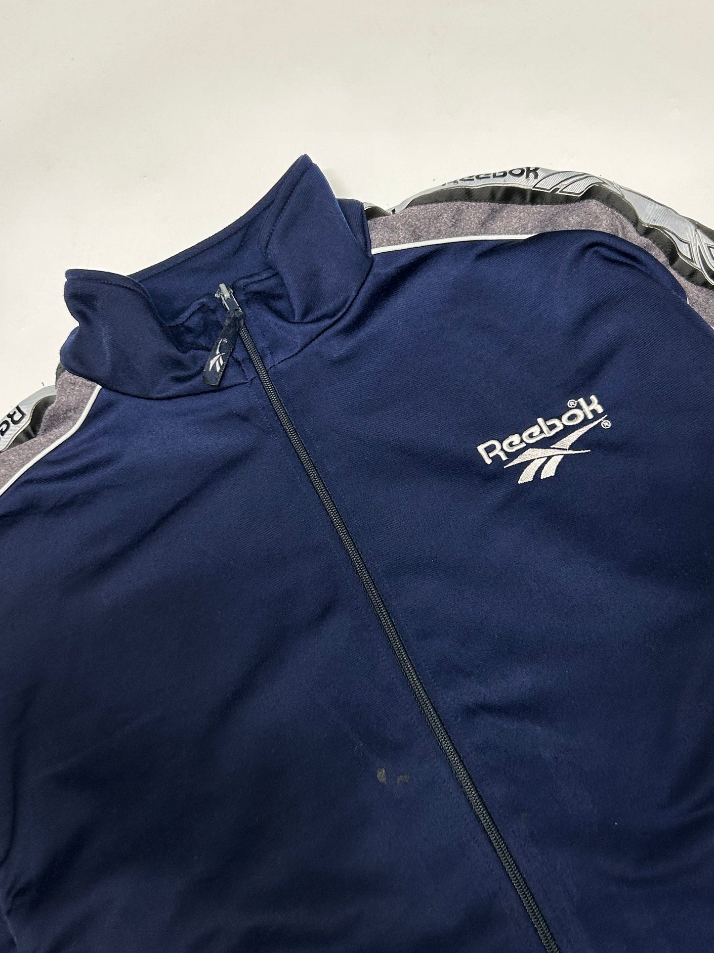 Vintage Reebok side stripe track jacket (XXL)