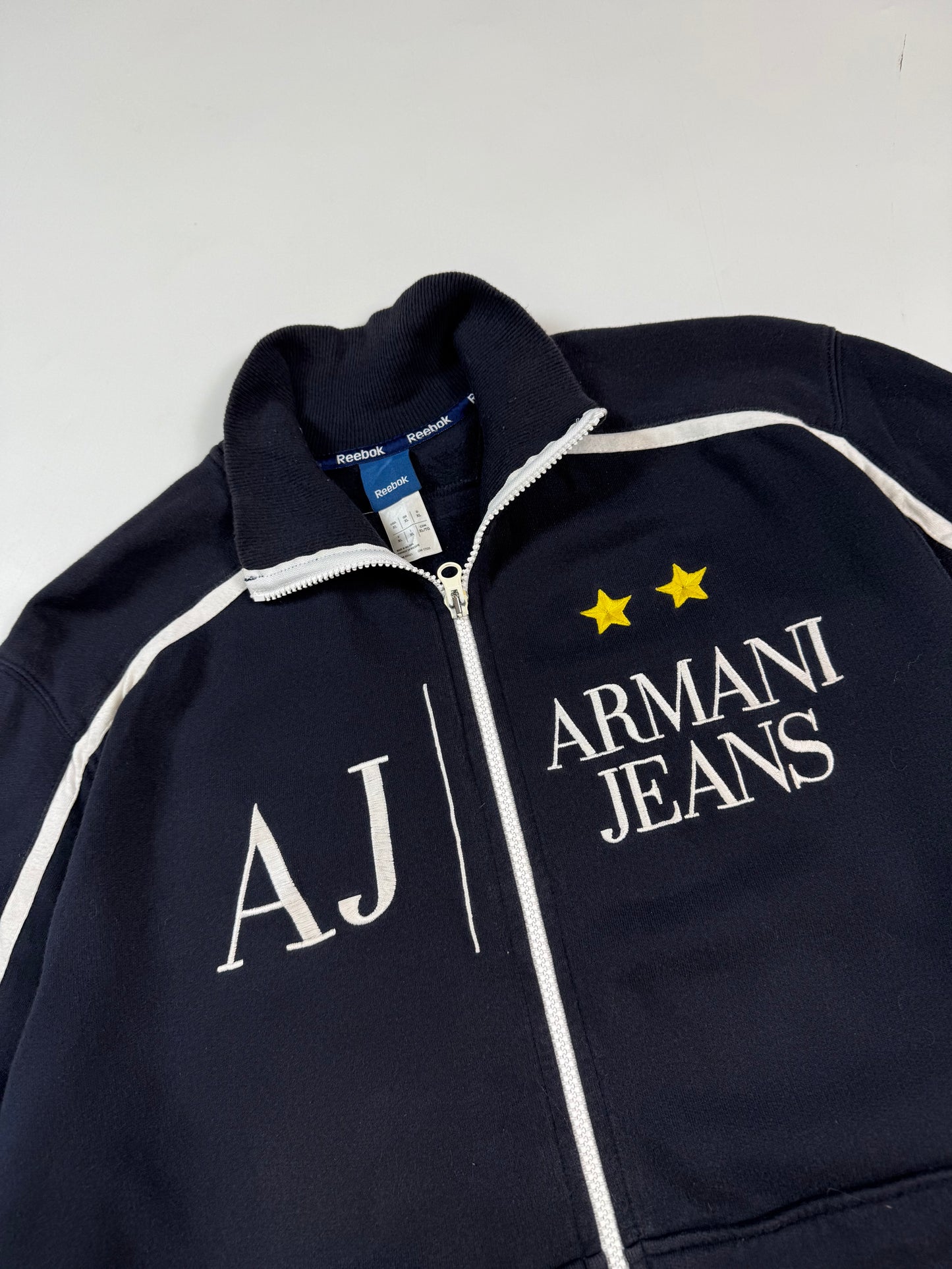 Reebok x Armani Jeans spell out track top (XL)