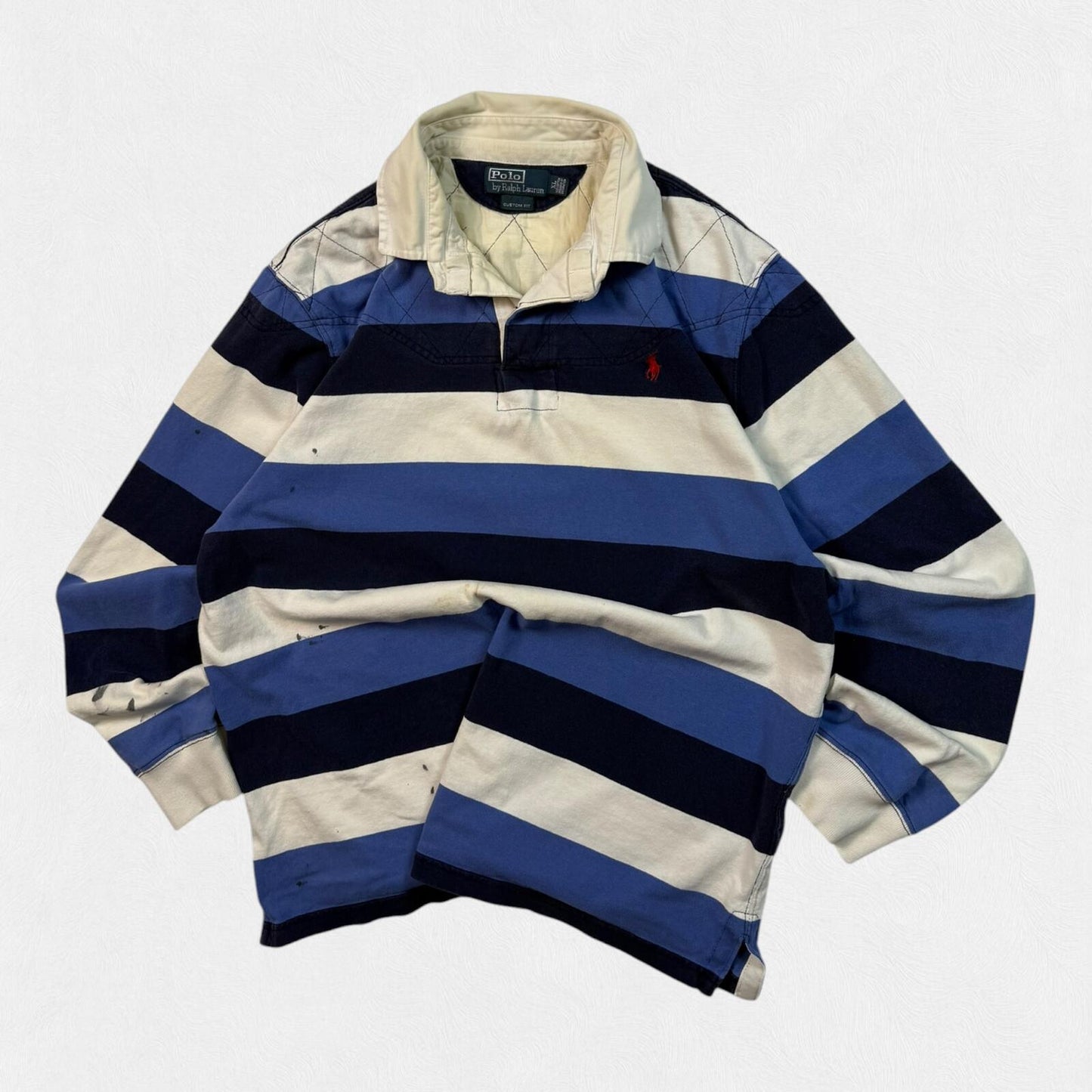 Vintage Polo Ralph Lauren striped rugby polo shirt (XL)