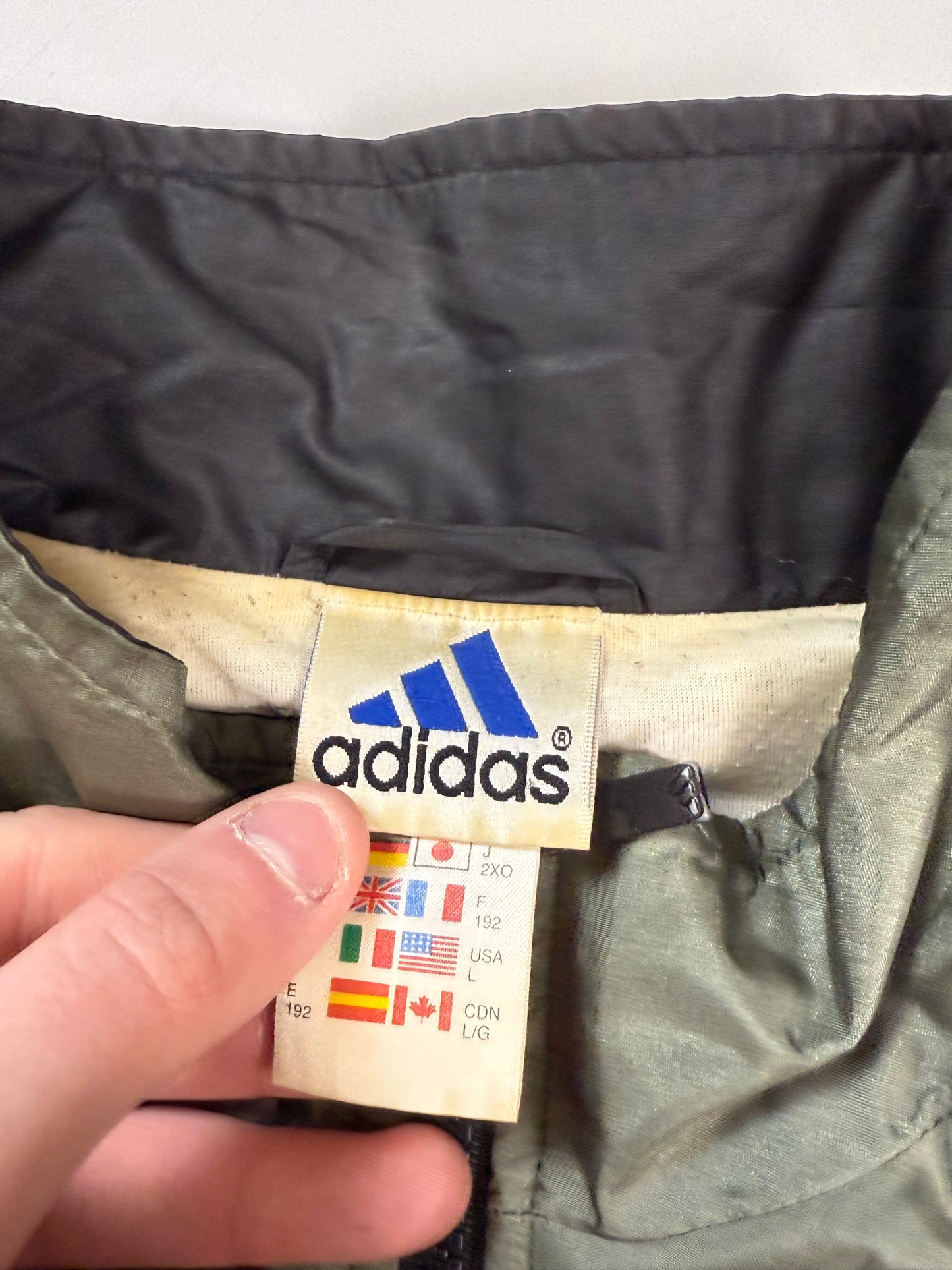 Vintage Adidas colour block track jacket (L)