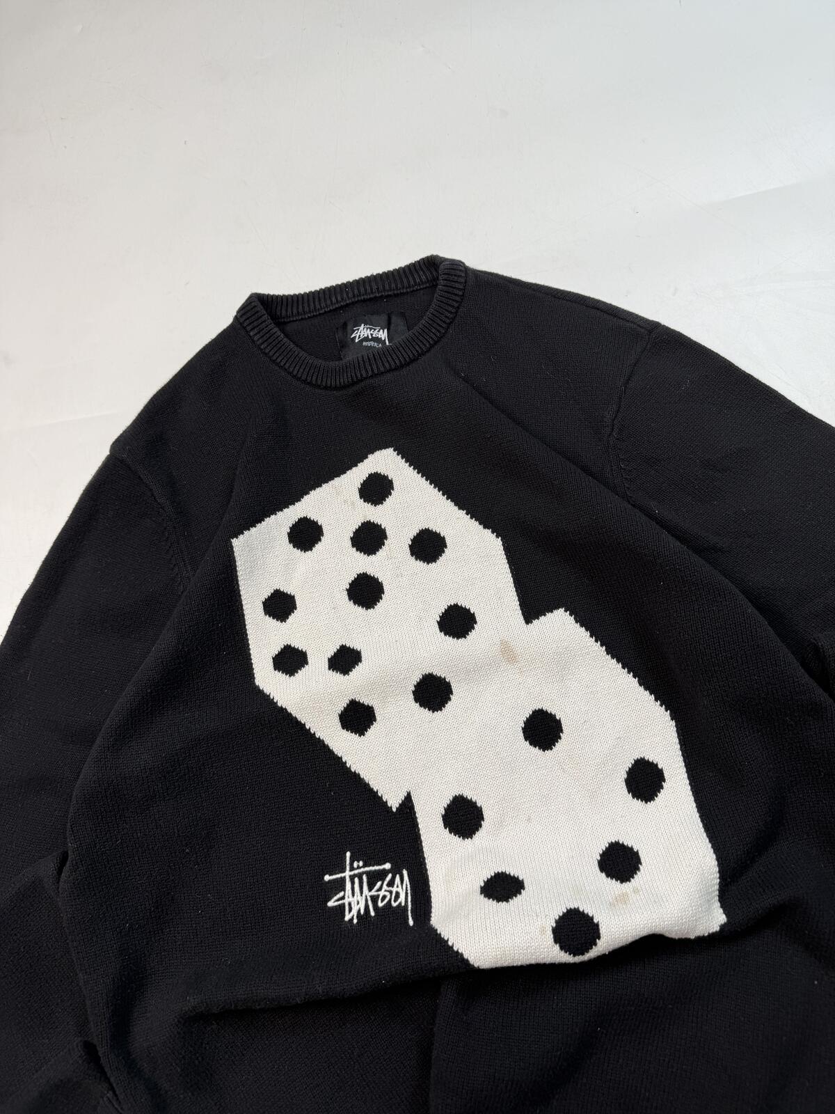 Stussy dice knit crew sweater (L)