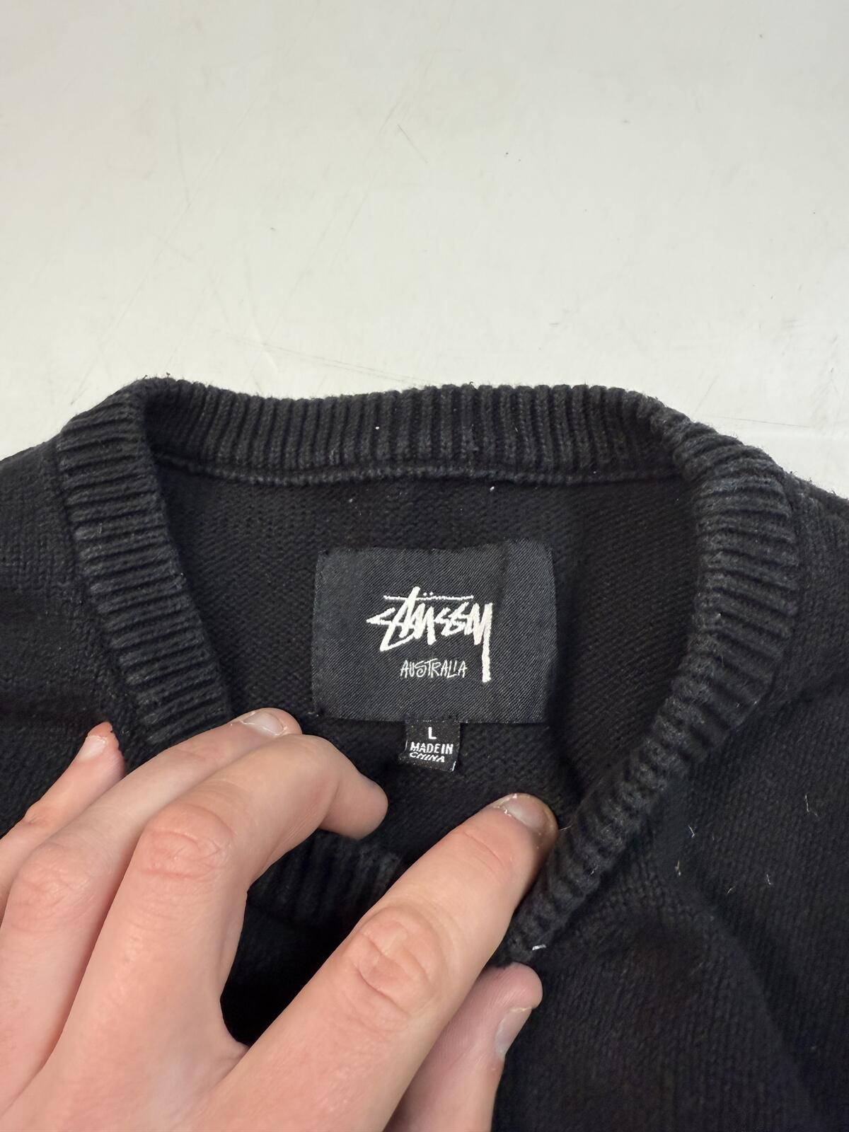 Stussy dice knit crew sweater (L)