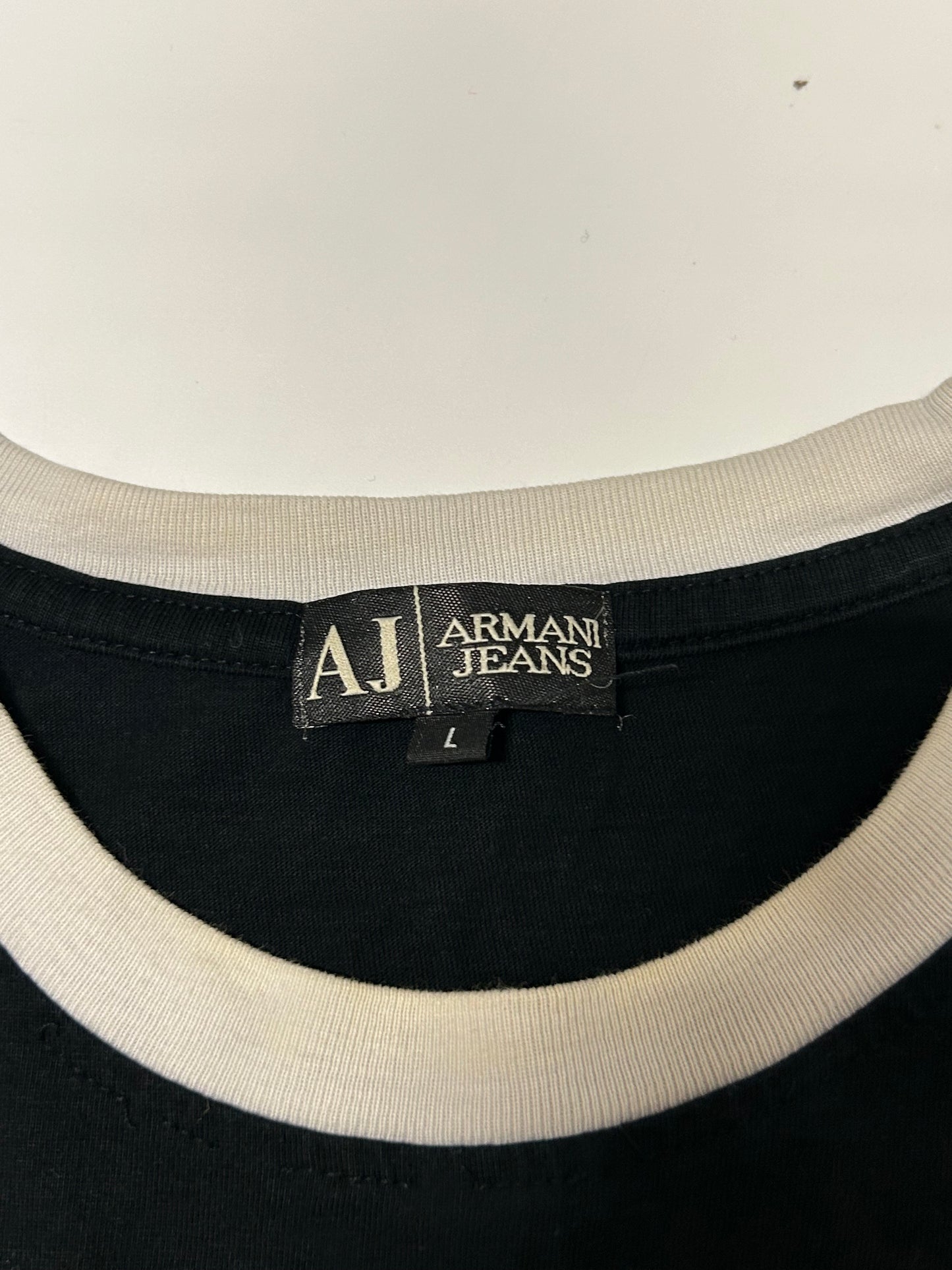 Vintage Armani jeans ringer tee (L)