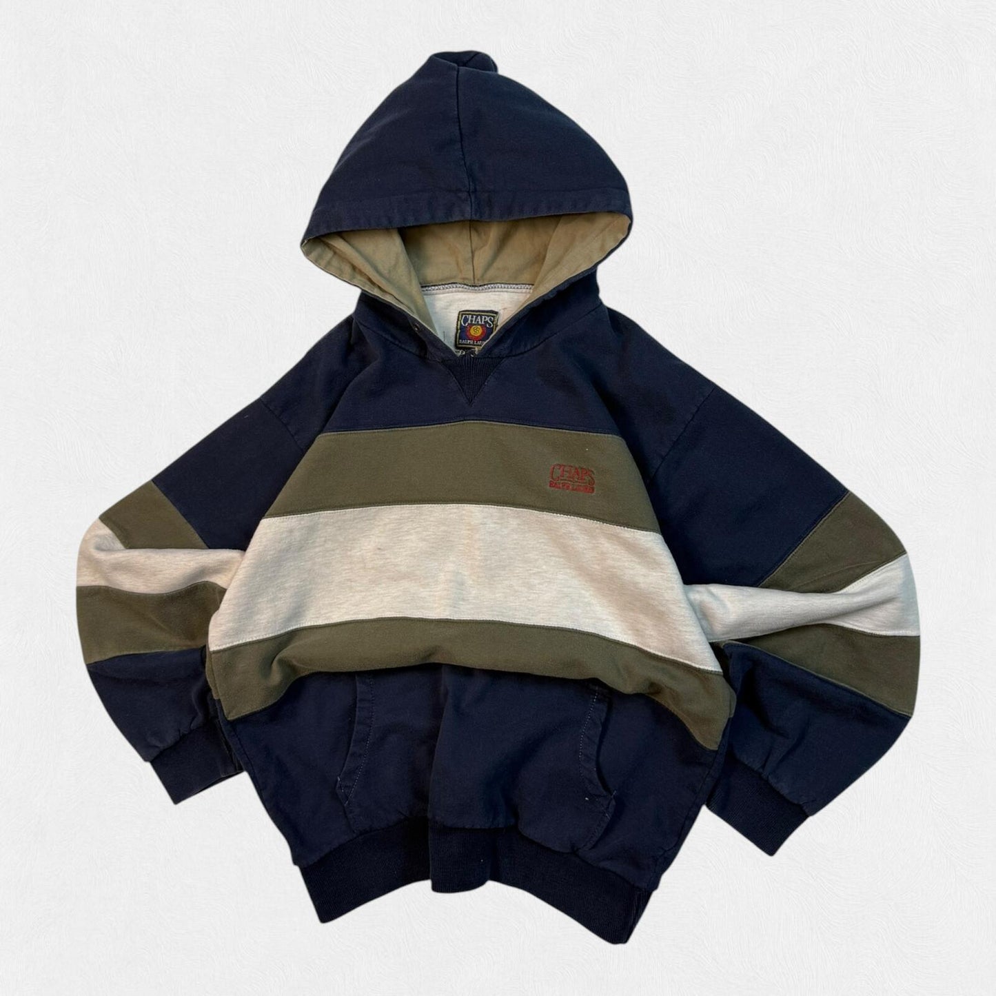 Vintage 90s Chaps Ralph Lauren striped hoodie (L)