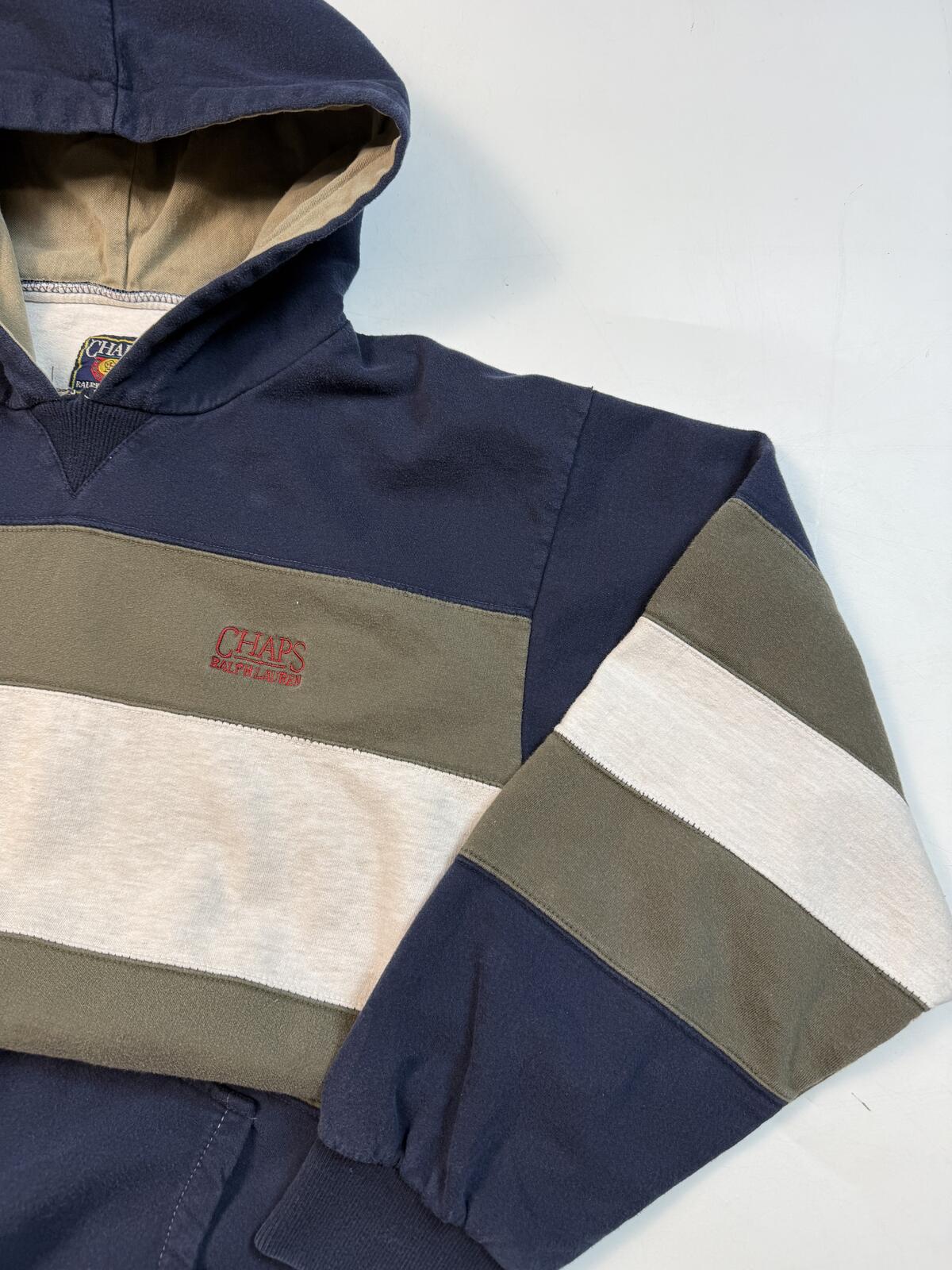 Vintage 90s Chaps Ralph Lauren striped hoodie (L)