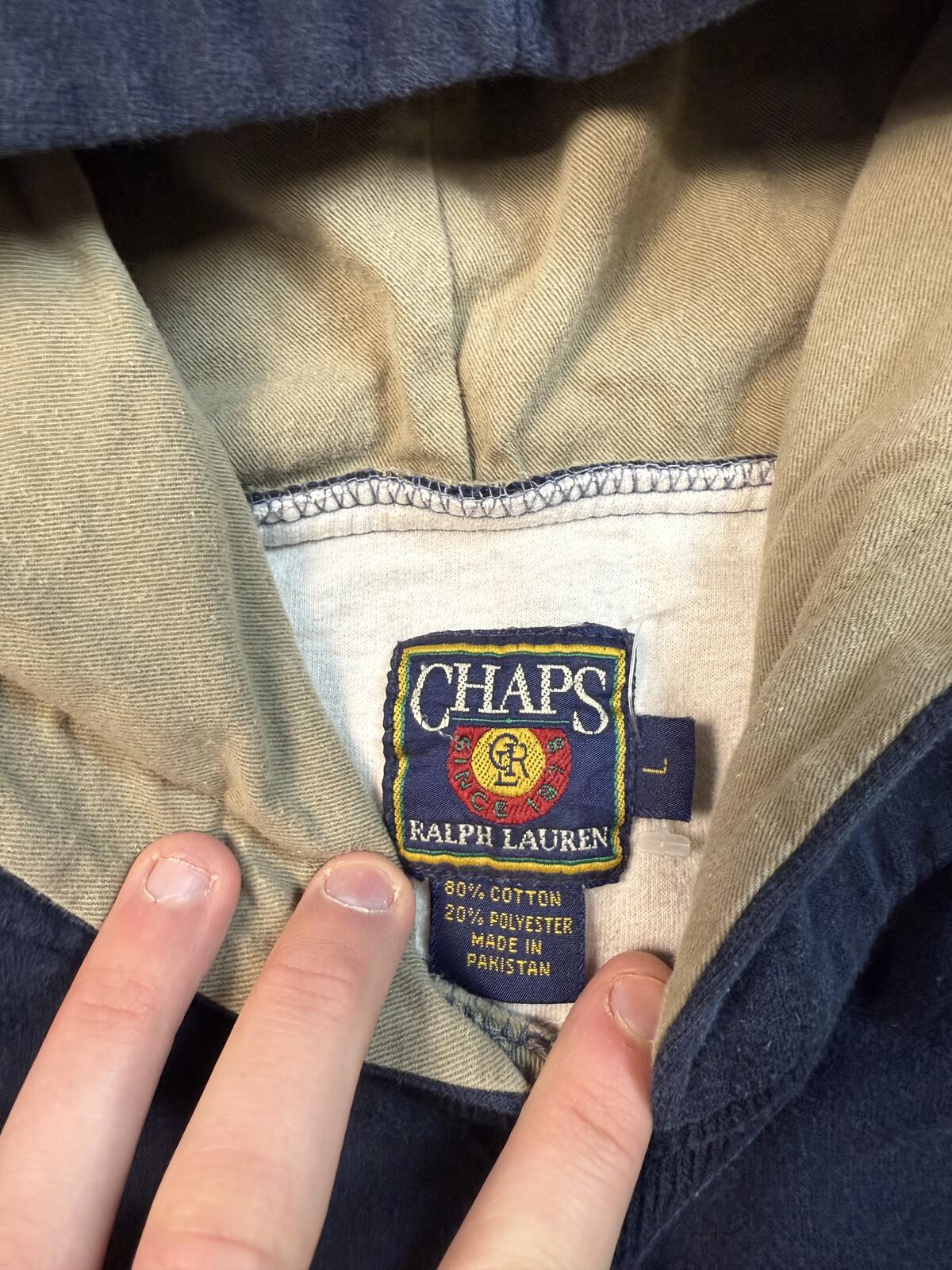 Vintage 90s Chaps Ralph Lauren striped hoodie (L)