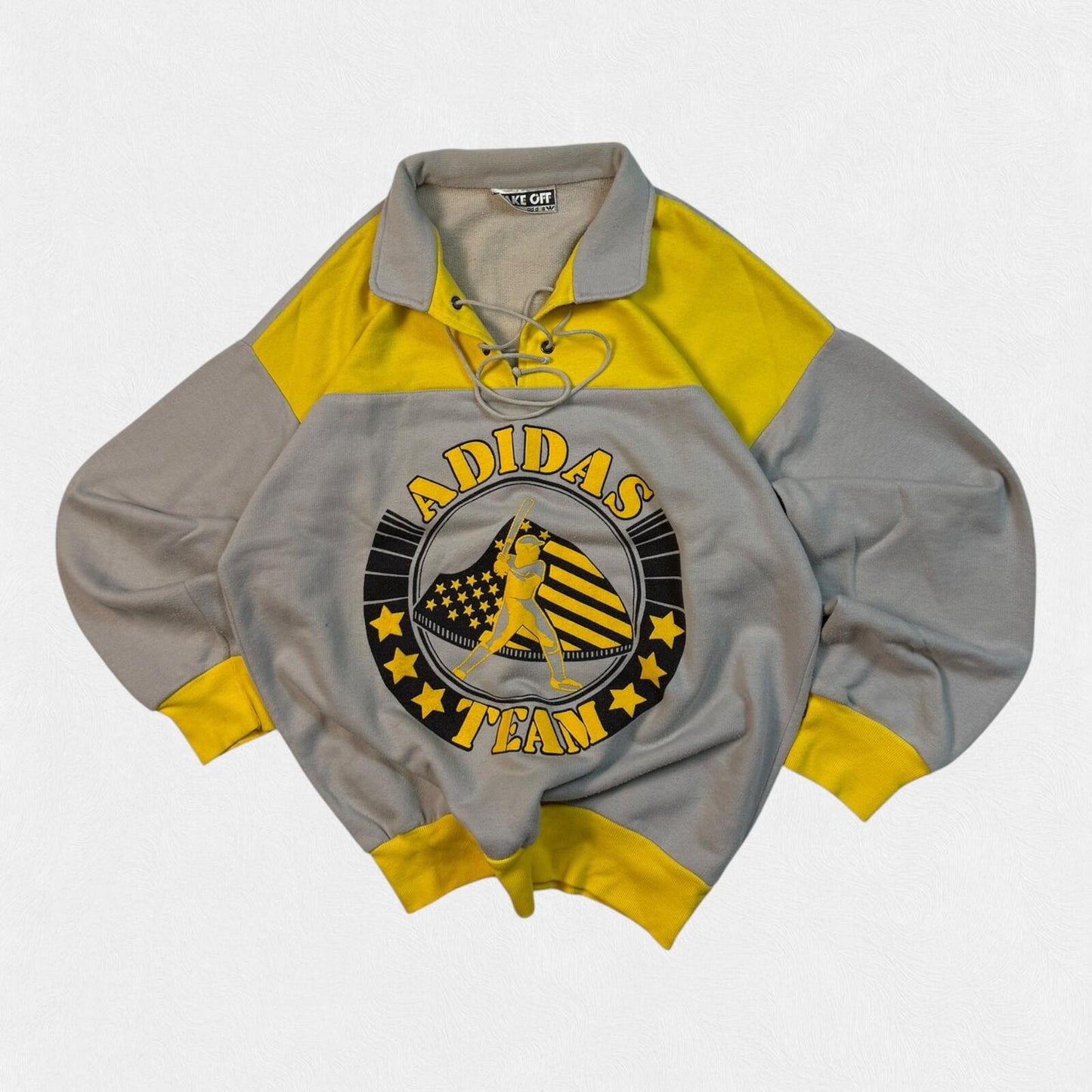 Vintage 80s Adidas originals team collared sweatshirt (M)