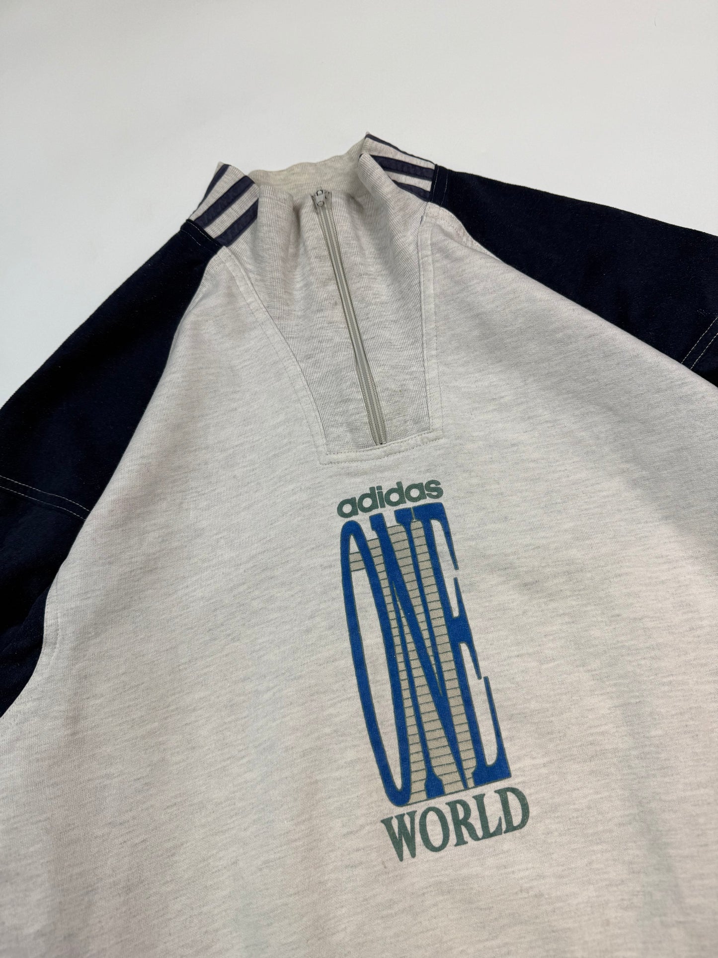 Vintage 90s Adidas one world quarter zip sweatshirt (S)