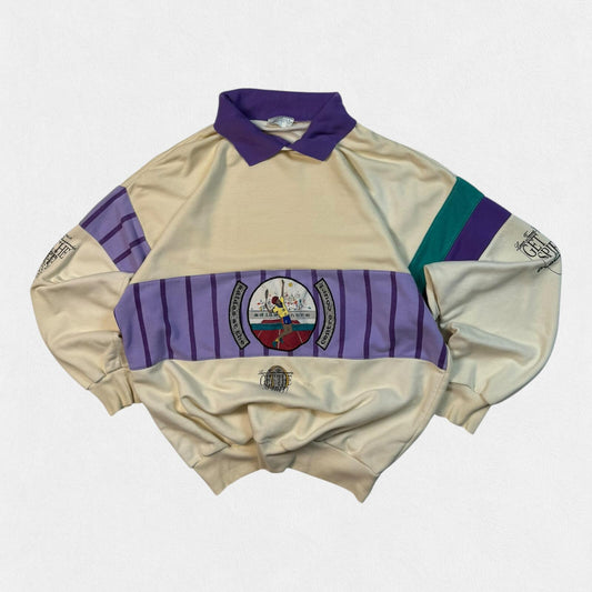 Vintage 80s adidas originals tennis collared sweatshirt (L)