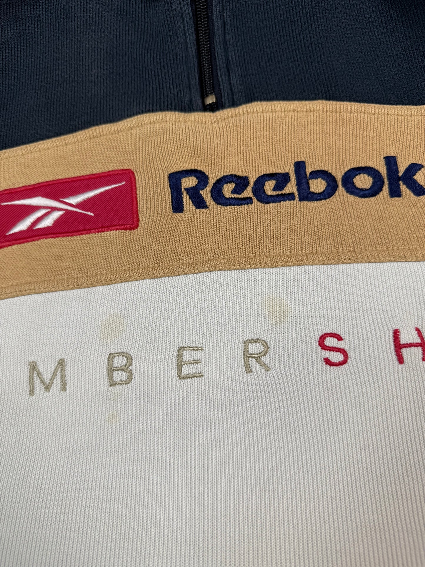 Vintage Reebok membership spell out quarter zip sweatshirt (L)