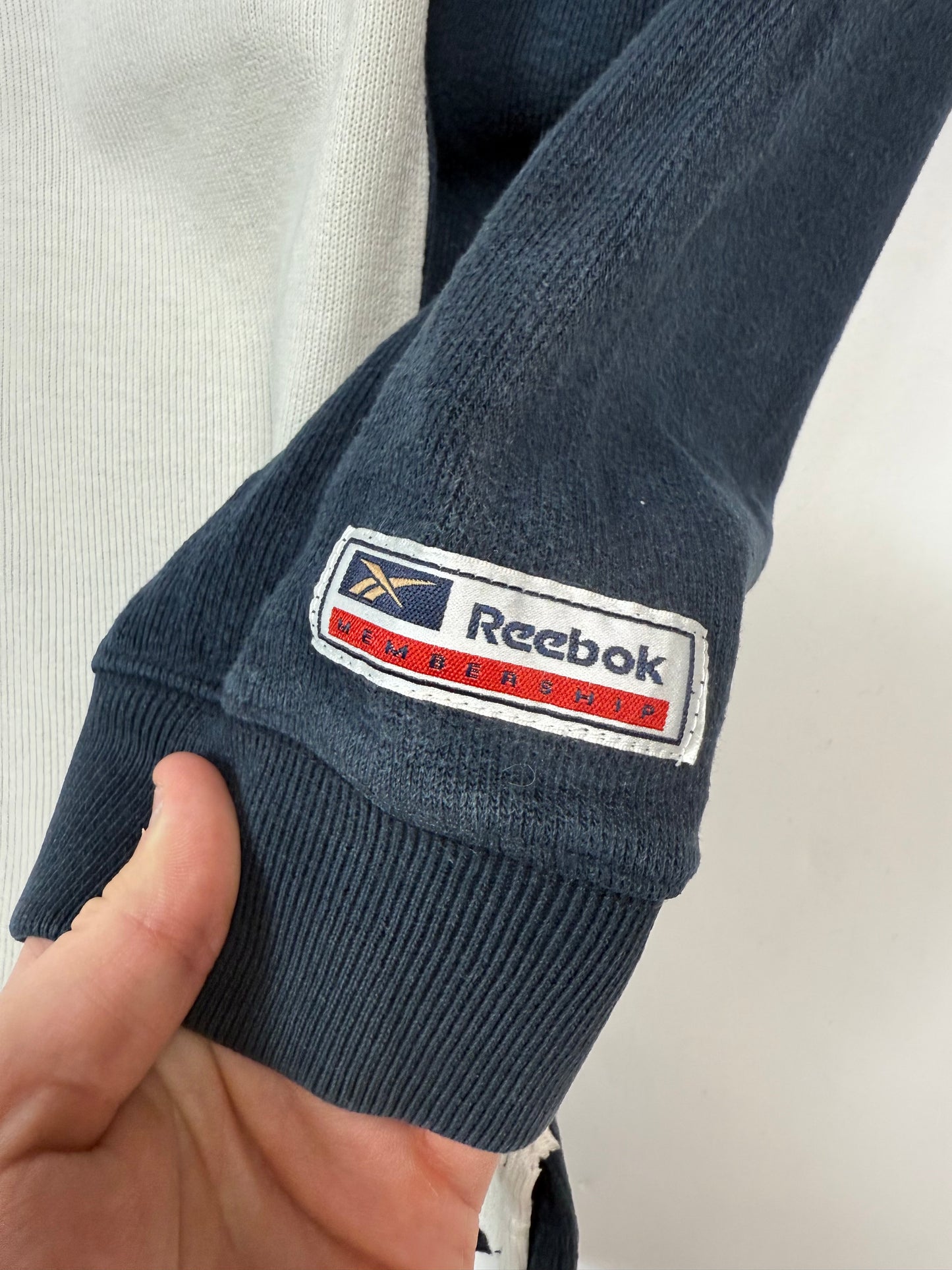 Vintage Reebok membership spell out quarter zip sweatshirt (L)