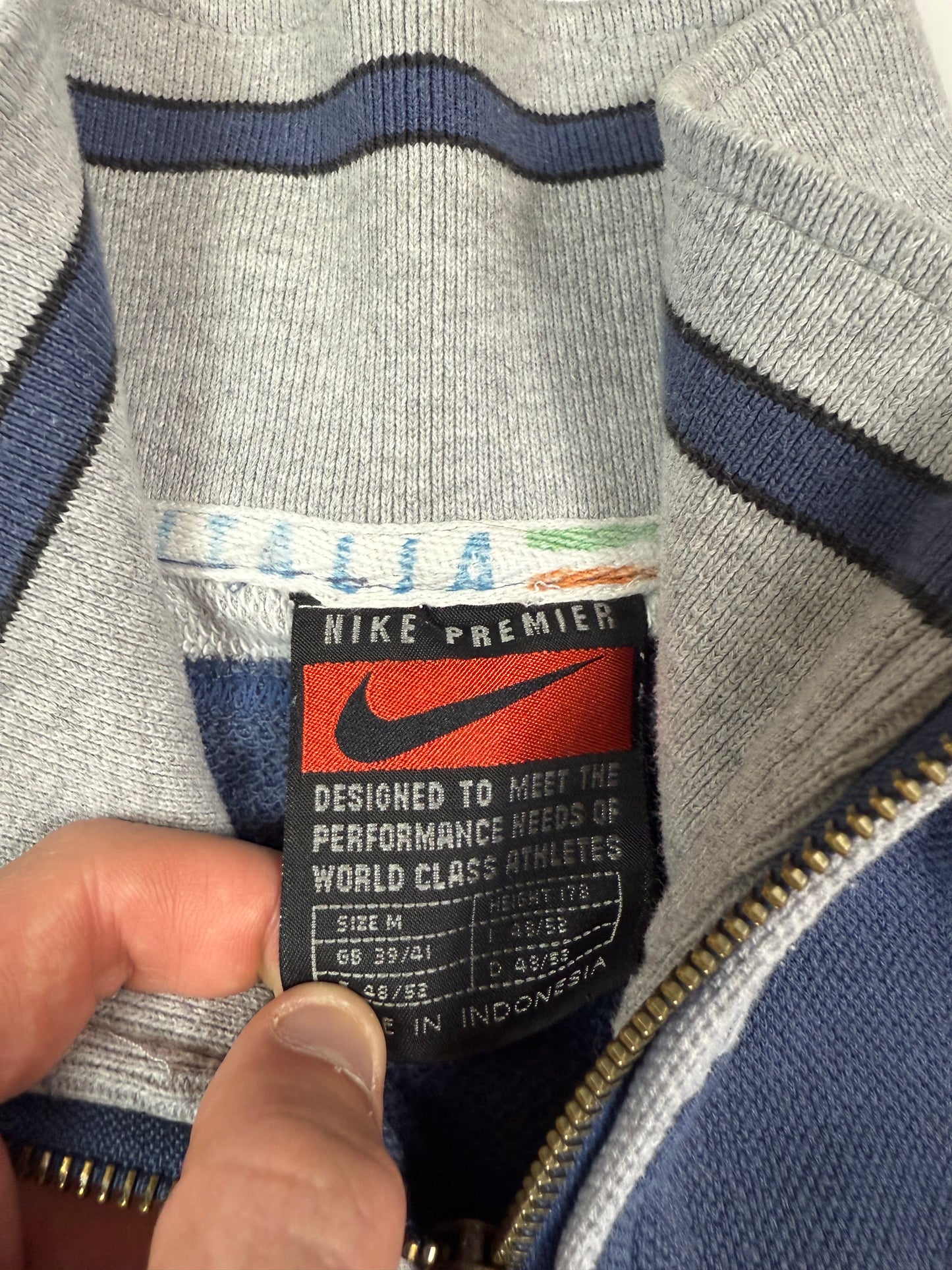 Vintage 90s Nike Italy football quarter zip sweatshirt (M)