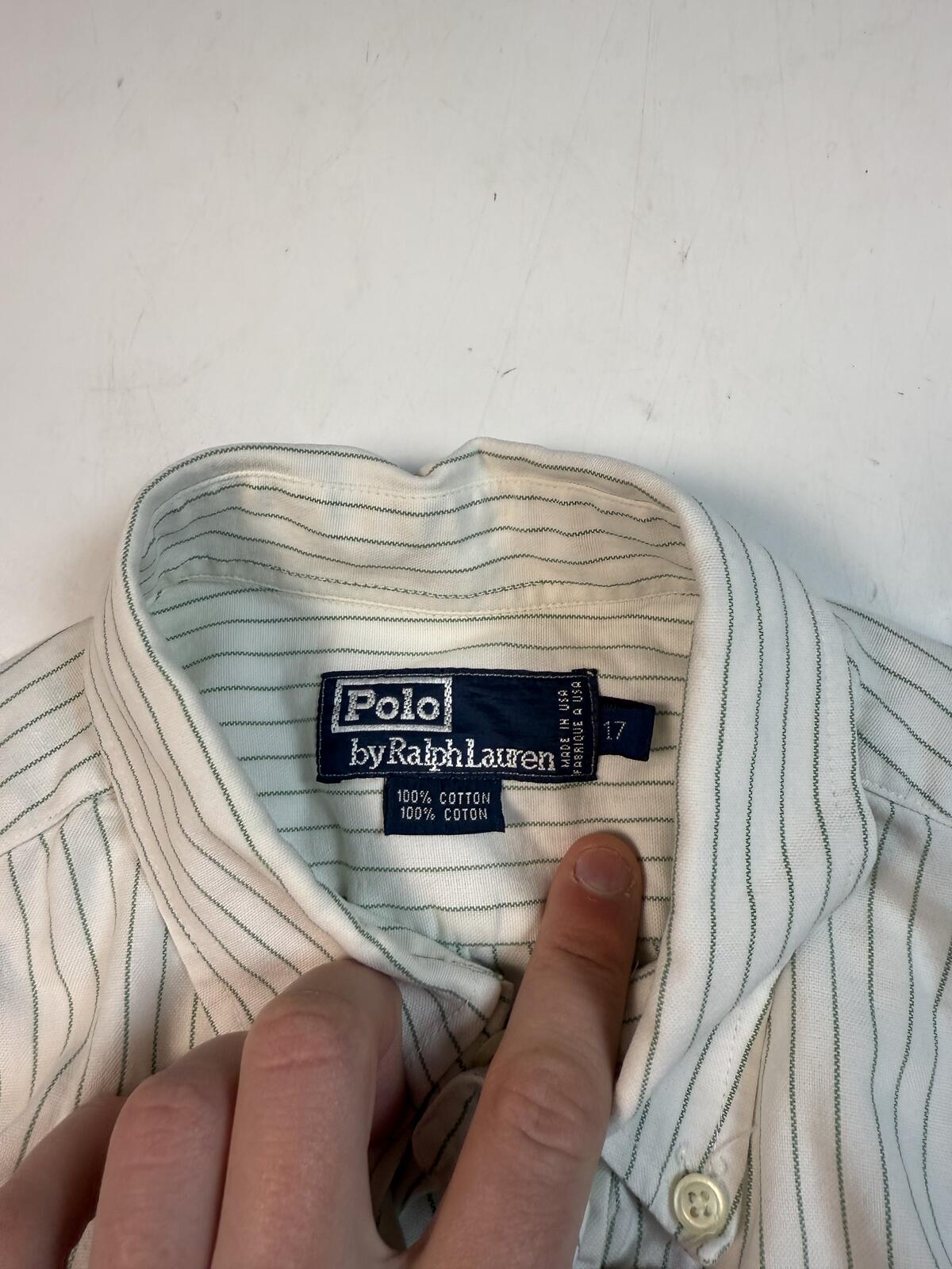 Vintage Polo Ralph Lauren striped short sleeve shirt (XL)