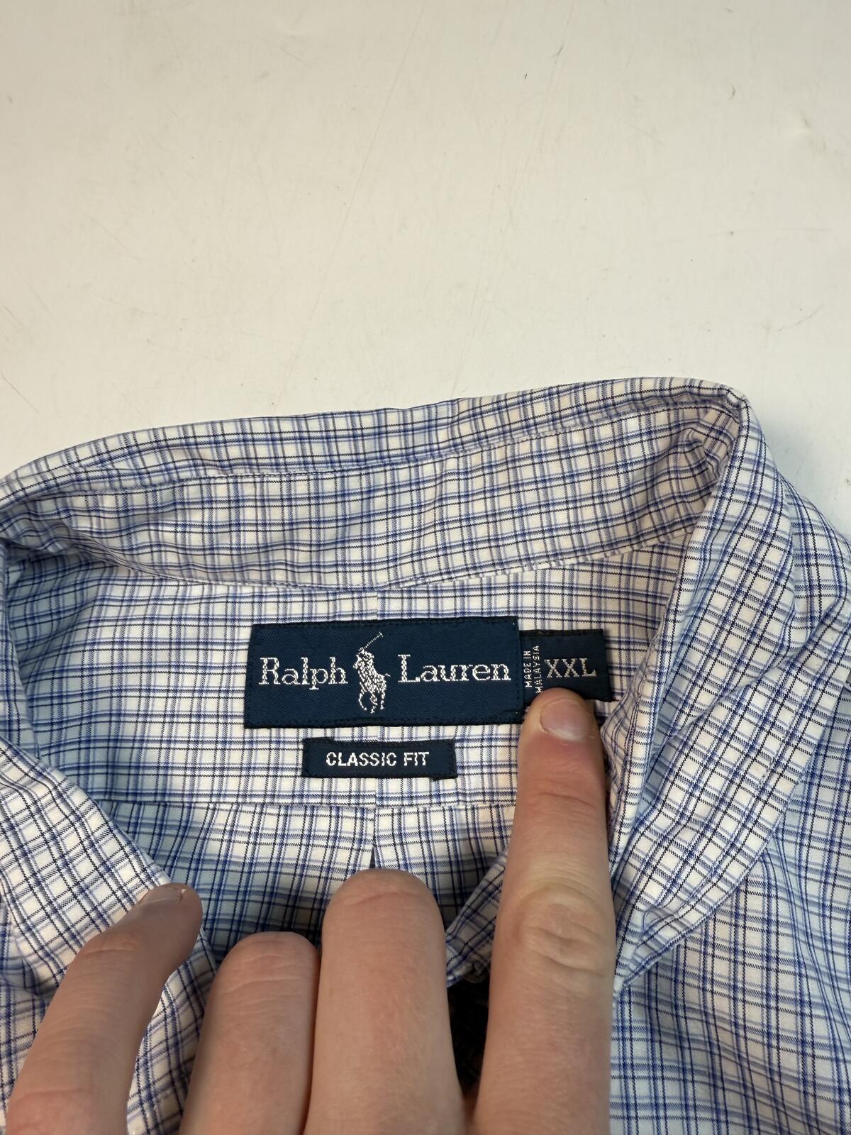 Vintage Polo Ralph Lauren checkered short sleeve shirt (XXL)