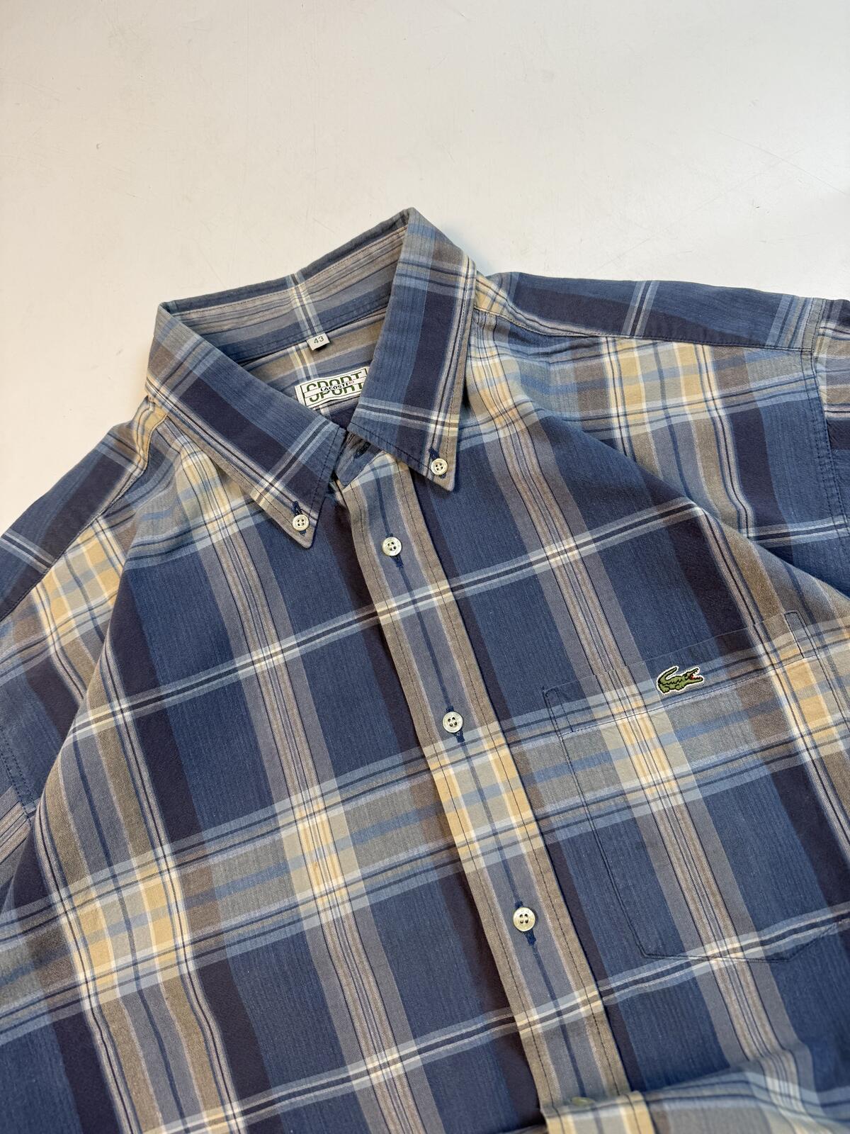Vintage Lacoste checkered short sleeve shirt (XL)