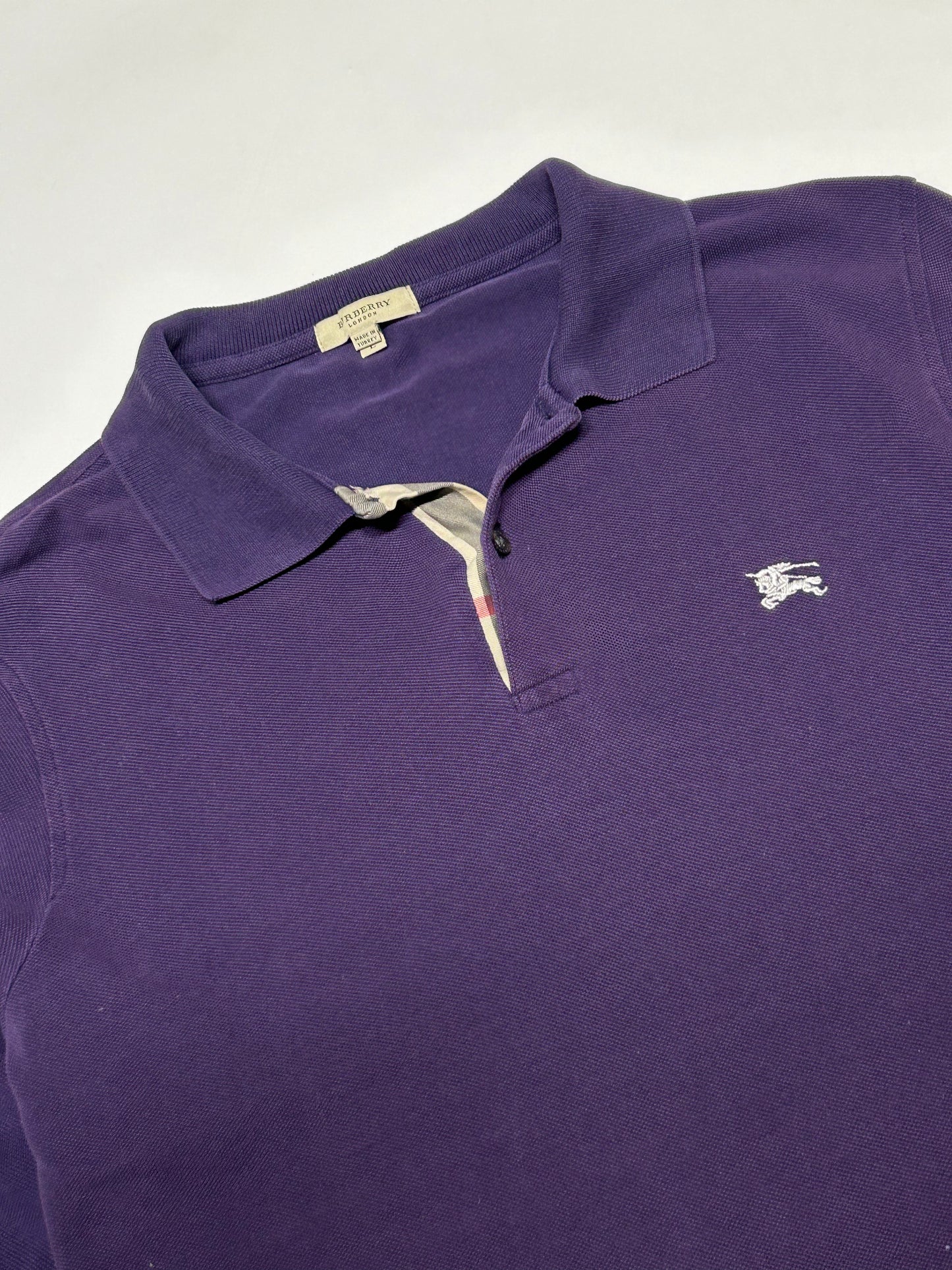 Burberry long sleeve polo shirt (L)