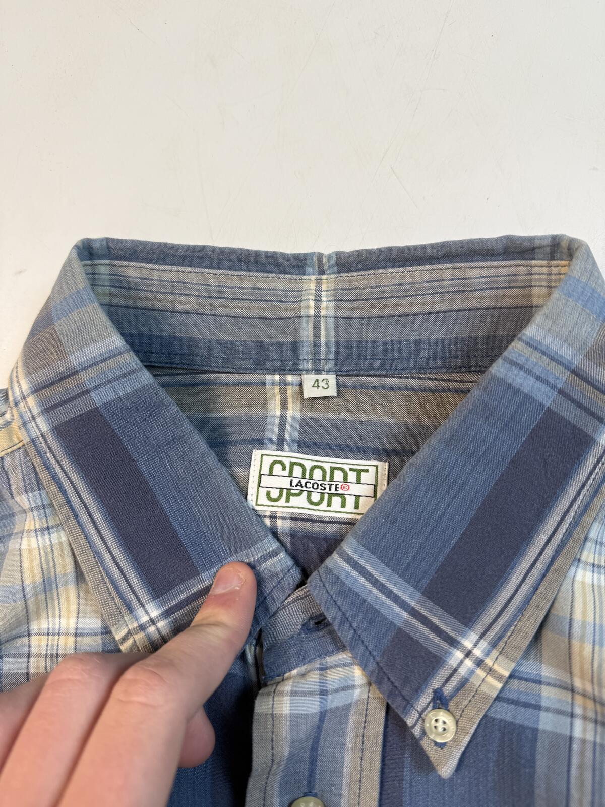 Vintage Lacoste checkered short sleeve shirt (XL)