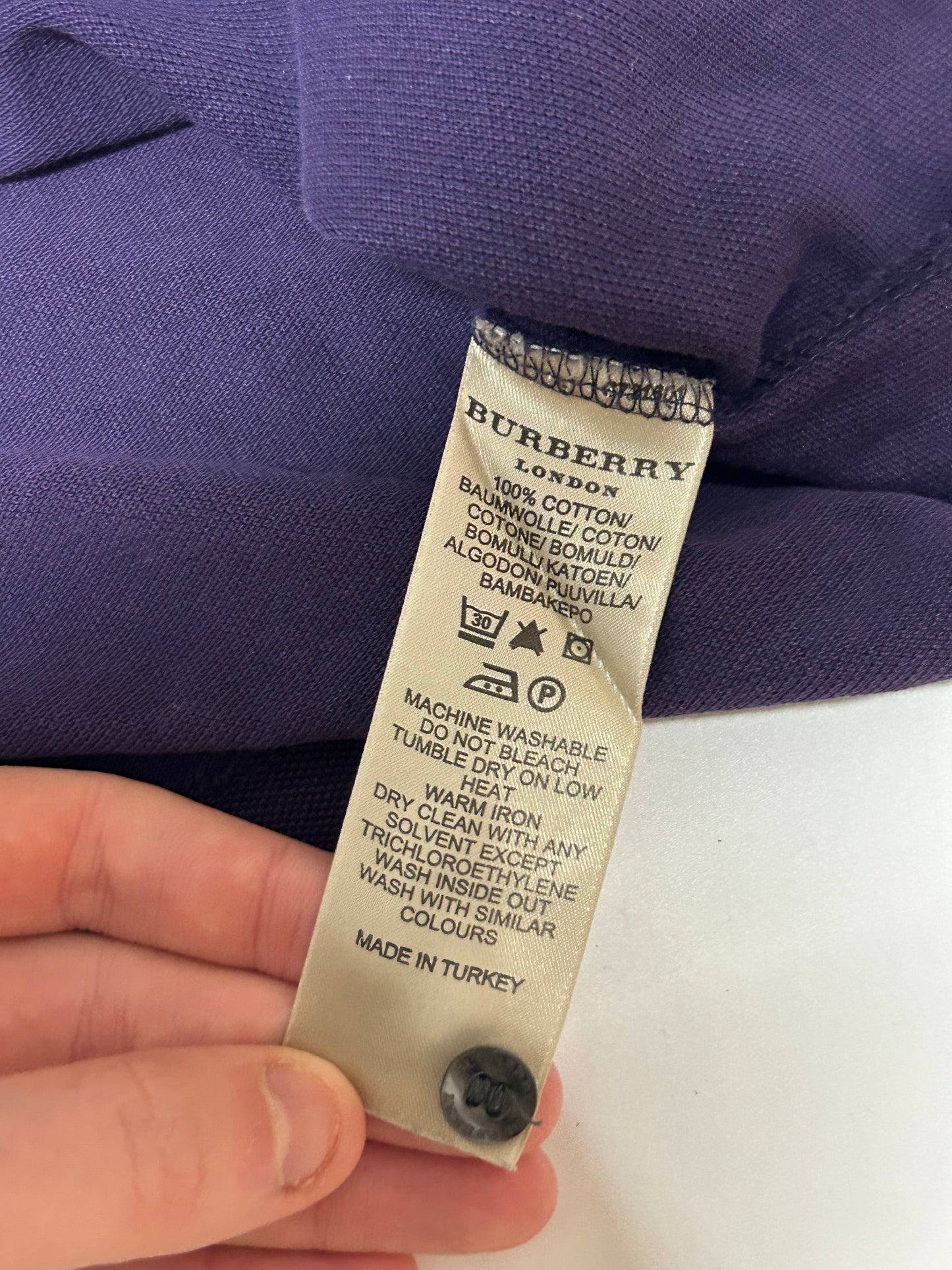 Burberry long sleeve polo shirt (L)