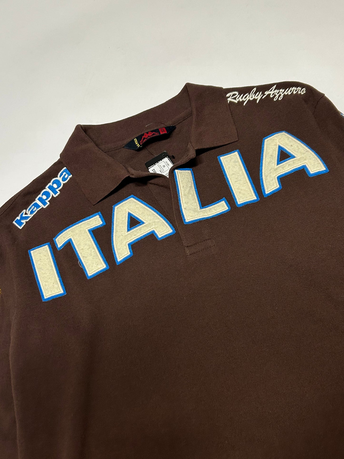 Vintage BNWT Kappa Italy rugby spell out polo shirt (M)