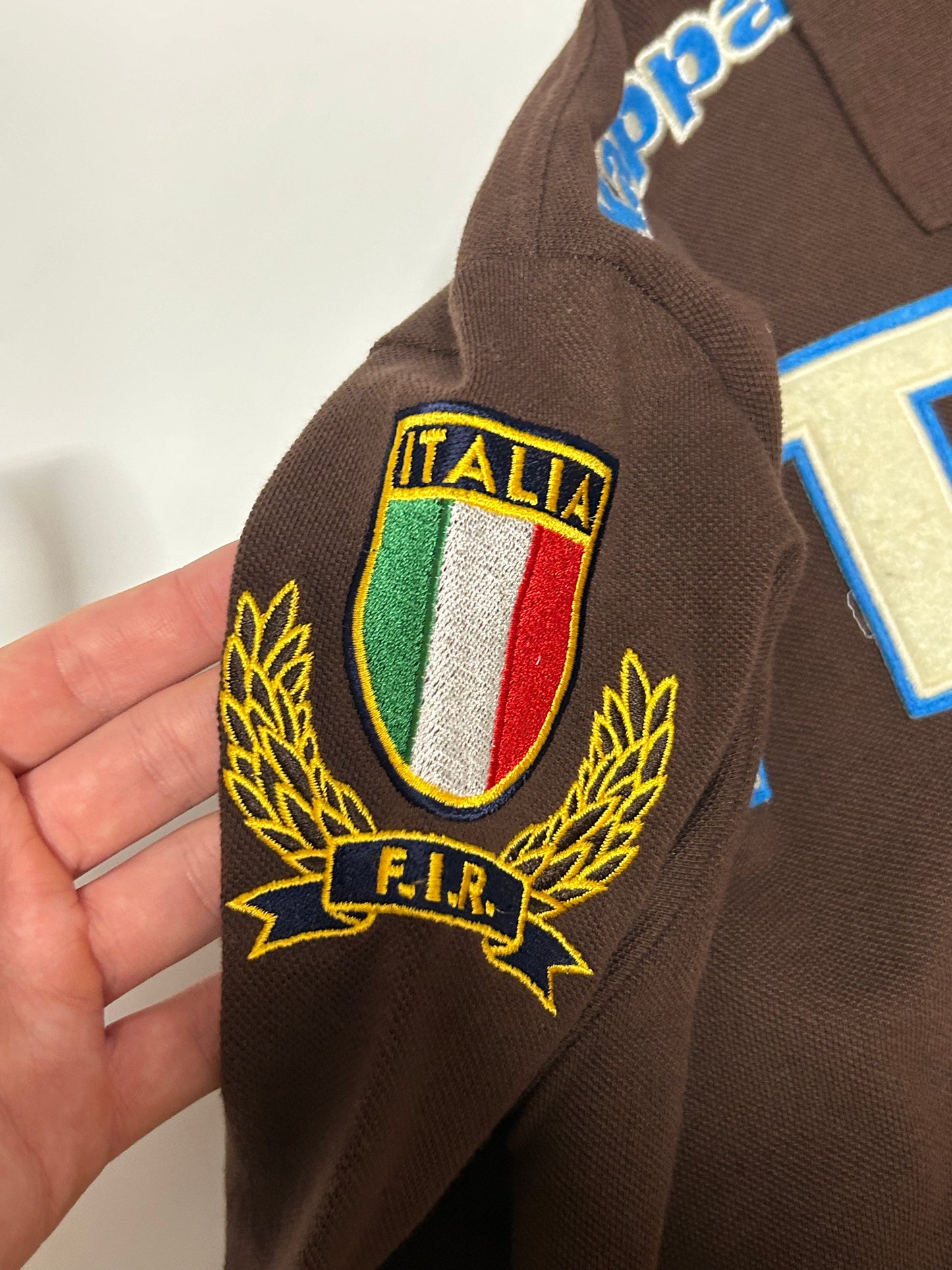 Vintage BNWT Kappa Italy rugby spell out polo shirt (M)