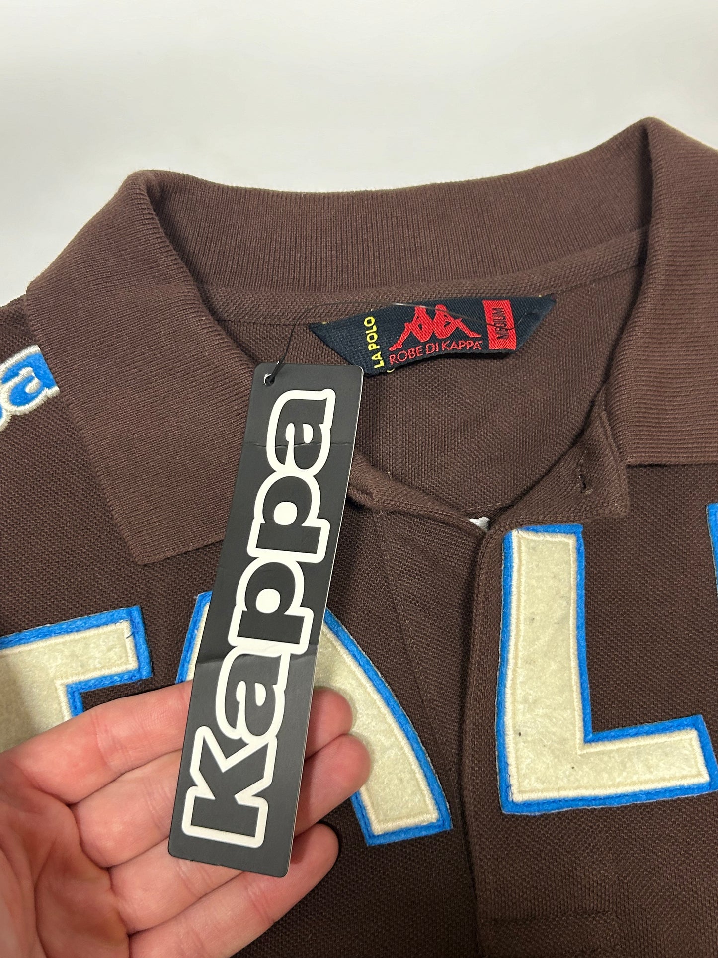 Vintage BNWT Kappa Italy rugby spell out polo shirt (M)