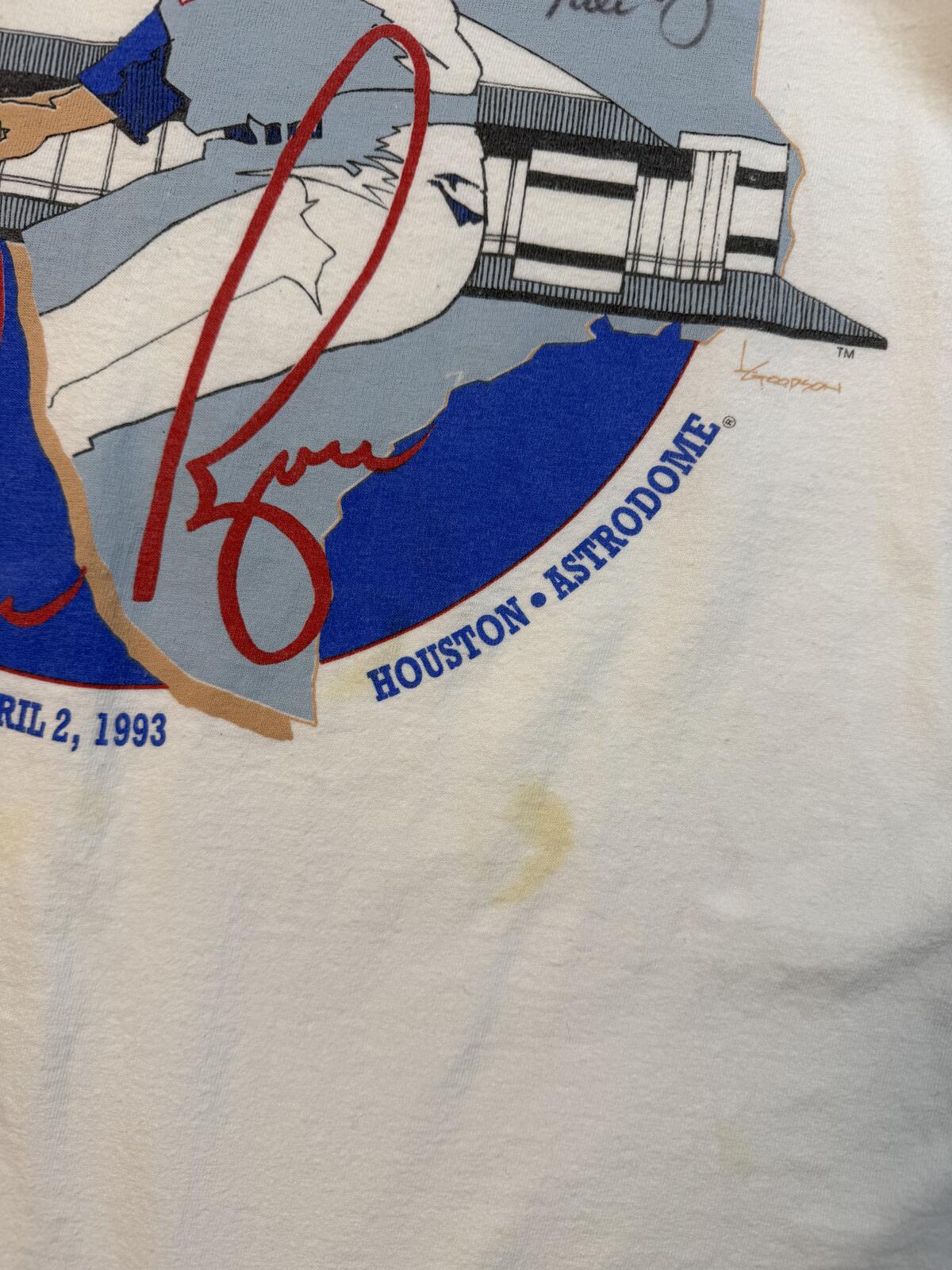 Vintage Nolan Ryan Texas Rangers signed autographed graphic tee (L)