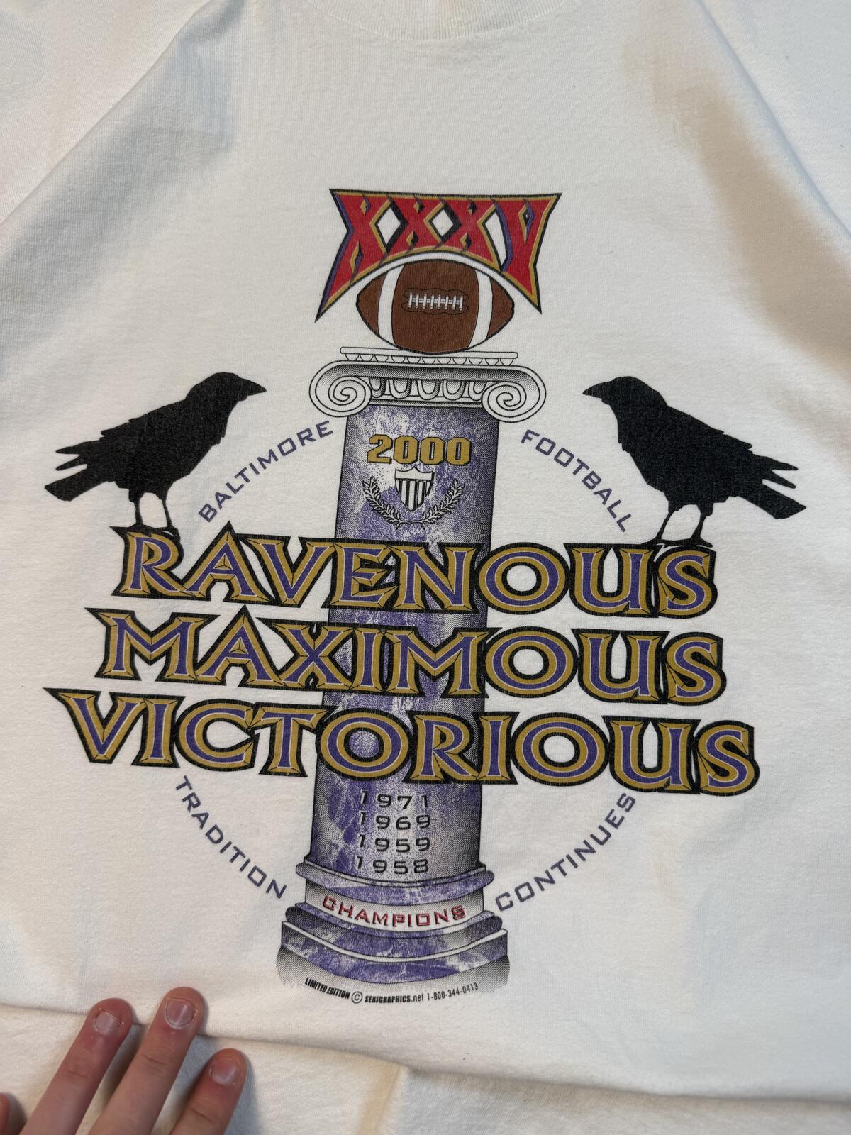 Vintage Baltimore Ravens 2000 super bowl graphic tee (XL)