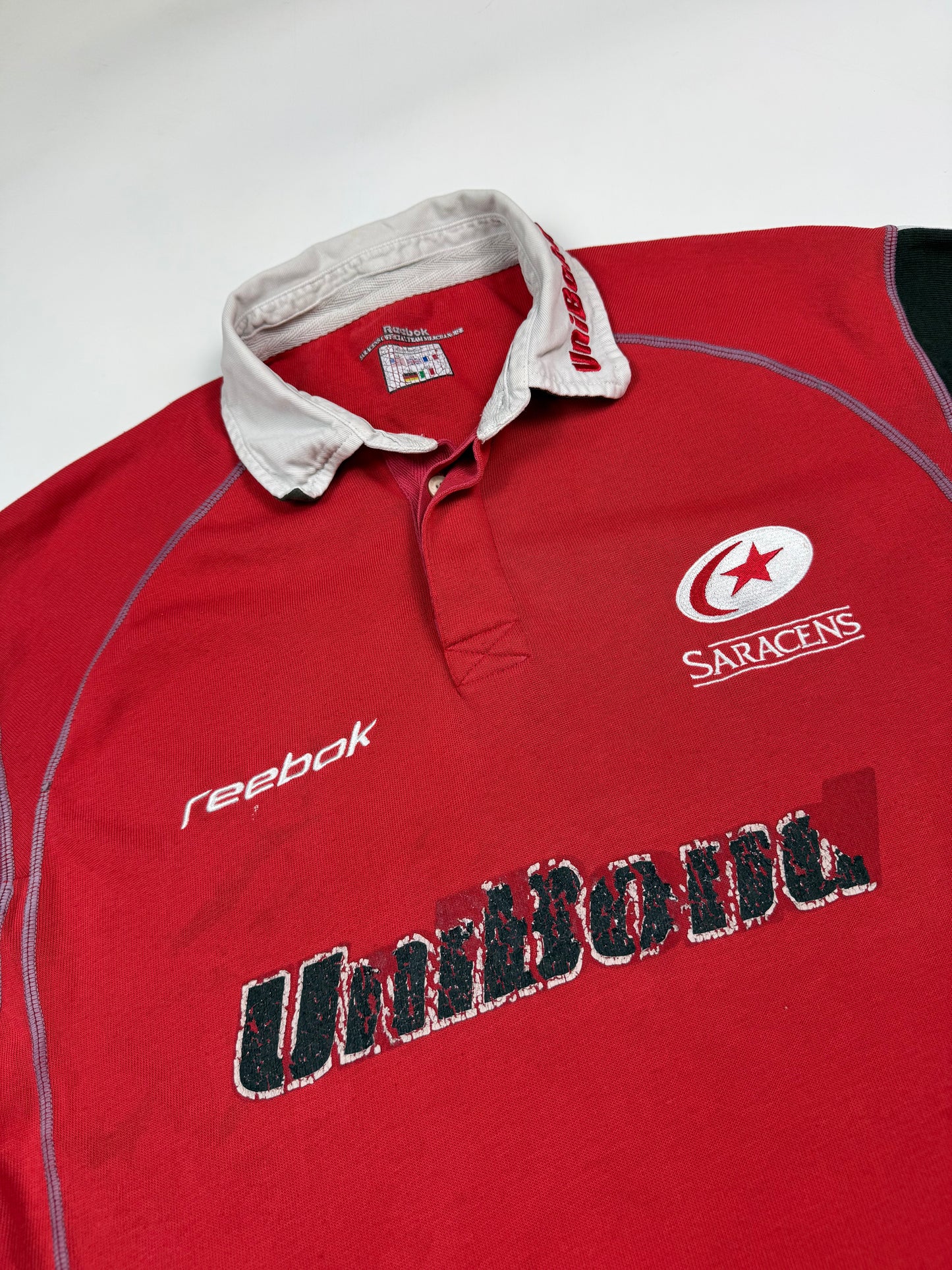 Vintage Saracens 2002/03 Reebok rugby union shirt (M)