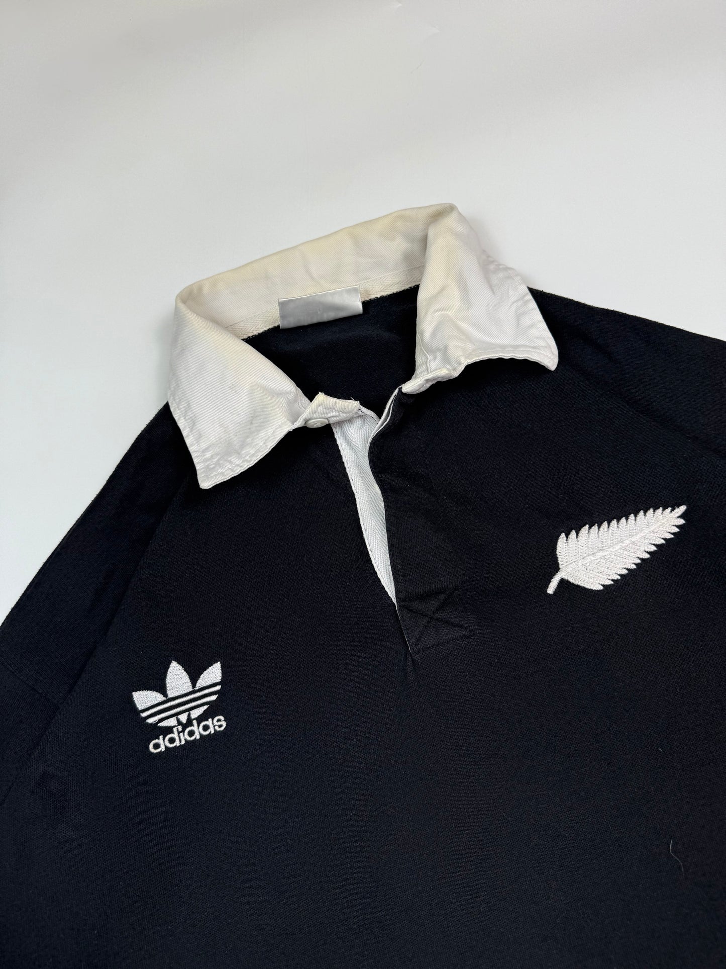 Vintage 80s New Zealand all blacks adidas rugby shirt (L)