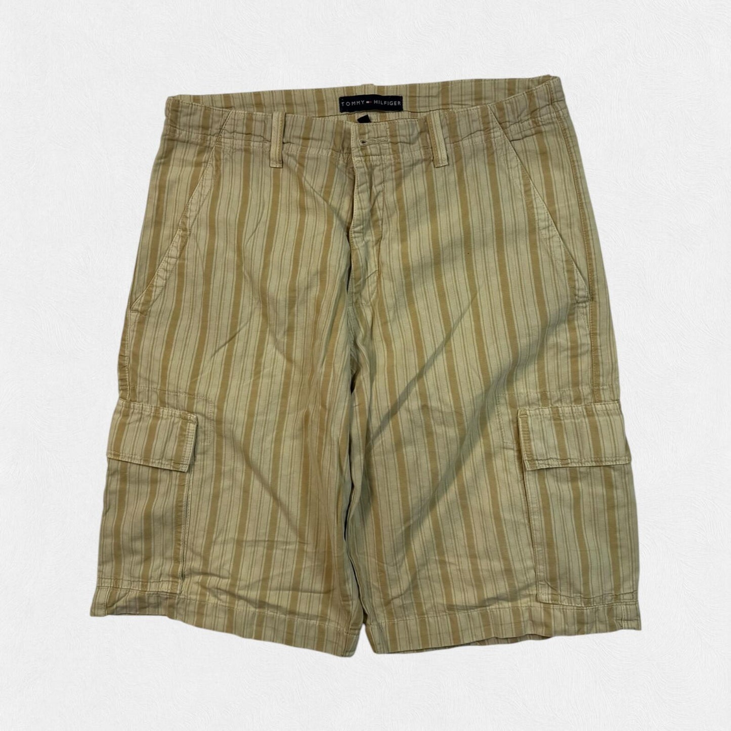 Vintage Tommy Hilfiger baggy striped cargo shorts (W34)