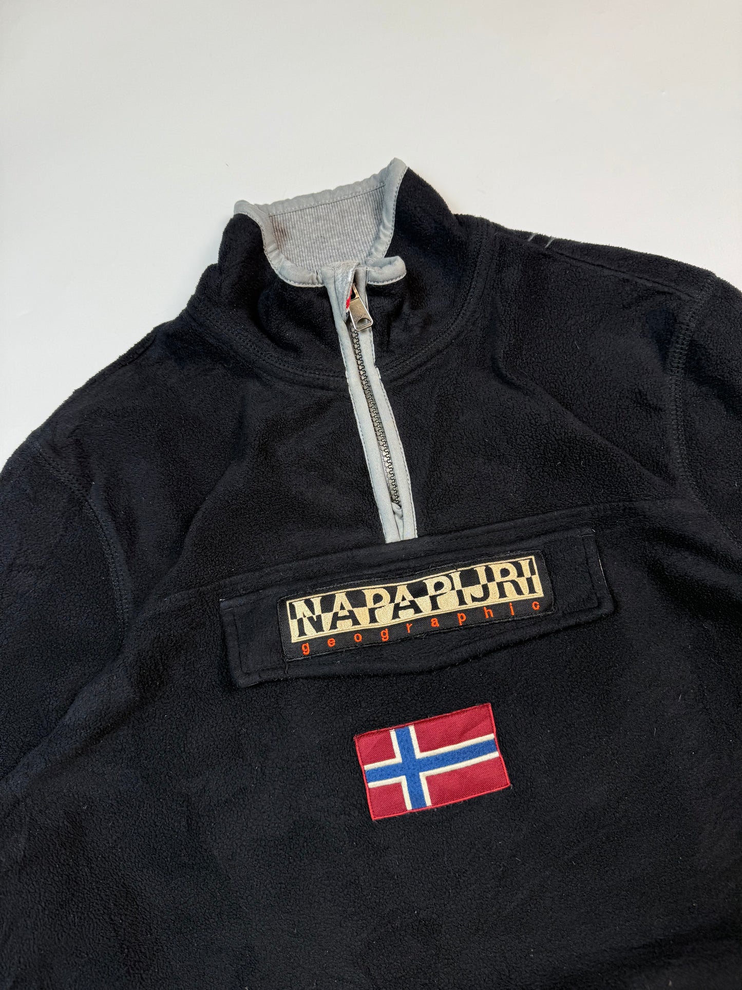 Napapijri spell out quarter zip fleece (M)