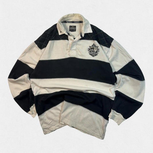 Vintage Guinness beer striped rugby polo shirt (XL)