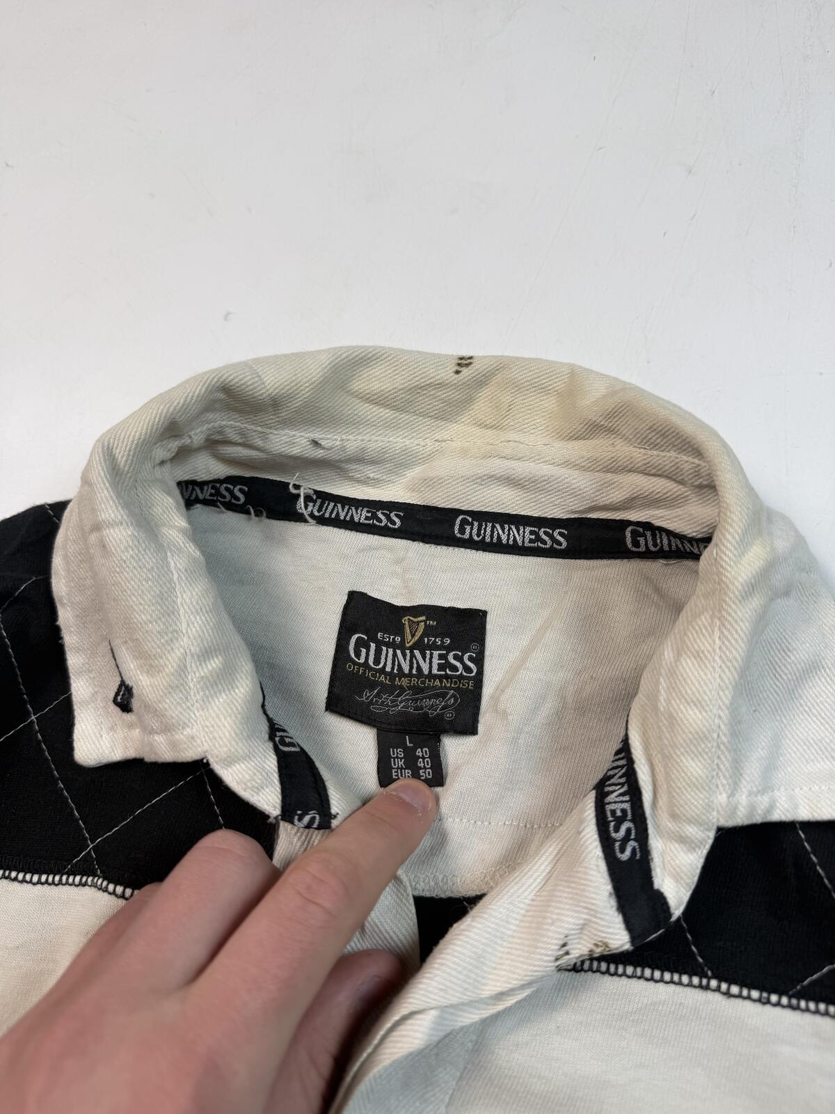 Vintage Guinness beer striped rugby polo shirt (XL)