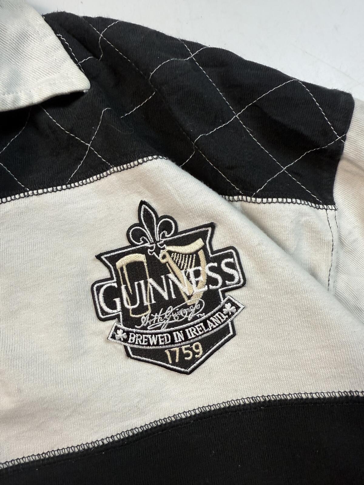 Vintage Guinness beer striped rugby polo shirt (XL)