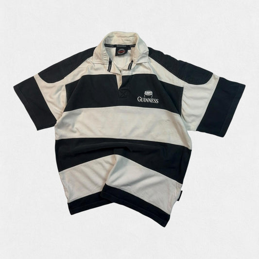 Vintage Guinness striped rugby polo shirt (L)