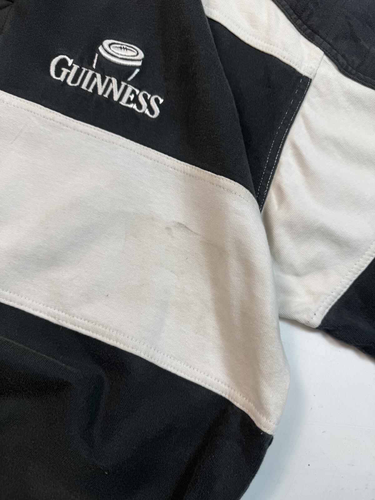 Vintage Guinness striped rugby polo shirt (L)