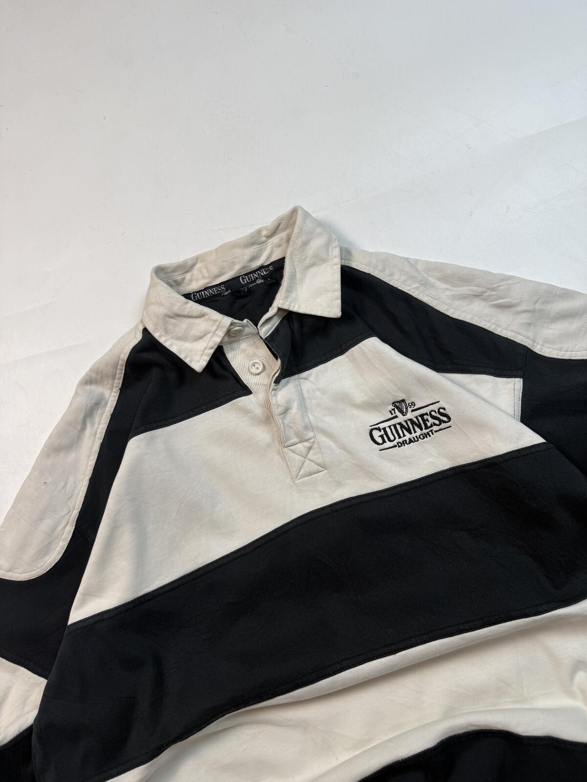 Vintage Guinness striped rugby polo shirt (L)