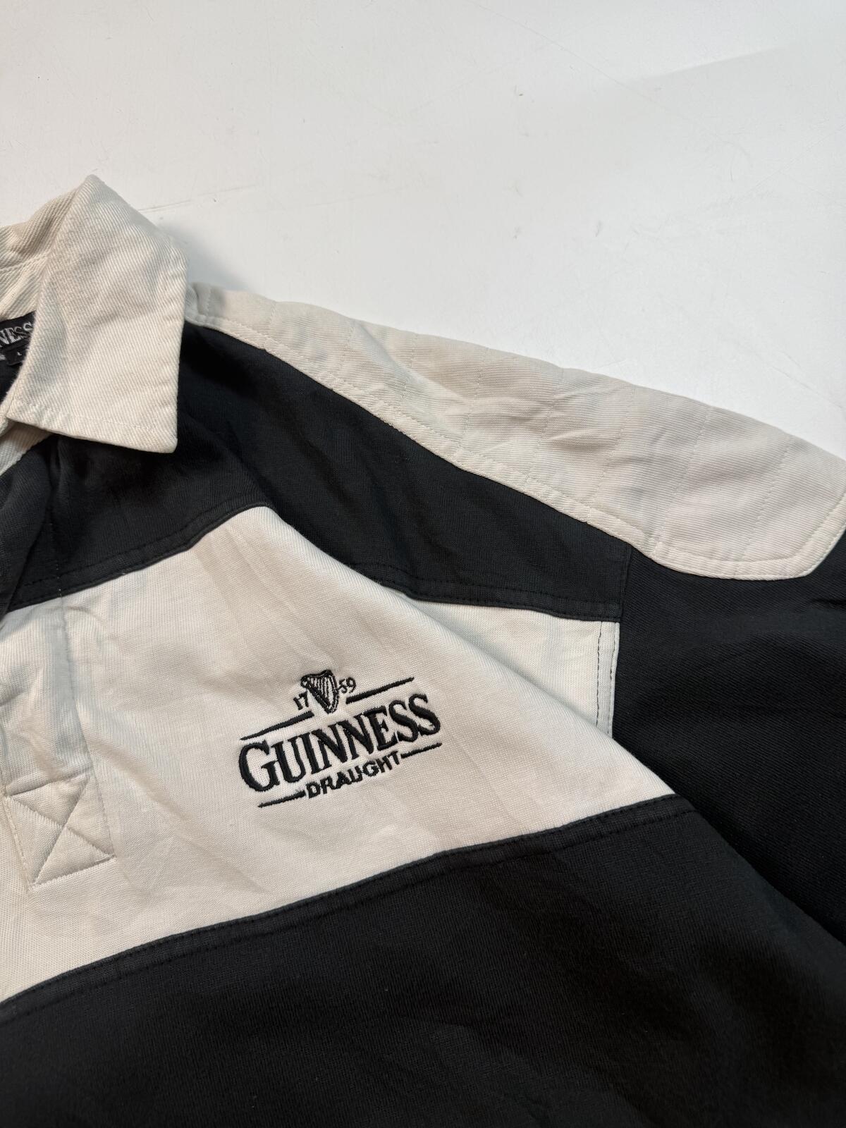 Vintage Guinness striped rugby polo shirt (L)